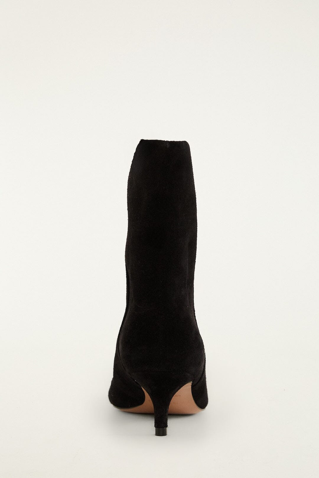Black Suede Heeled Ankle Boot