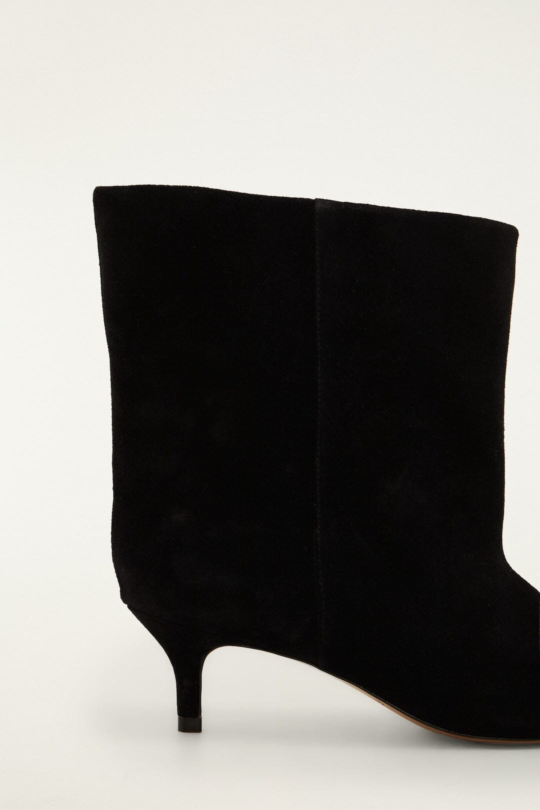 Black Suede Heeled Ankle Boot