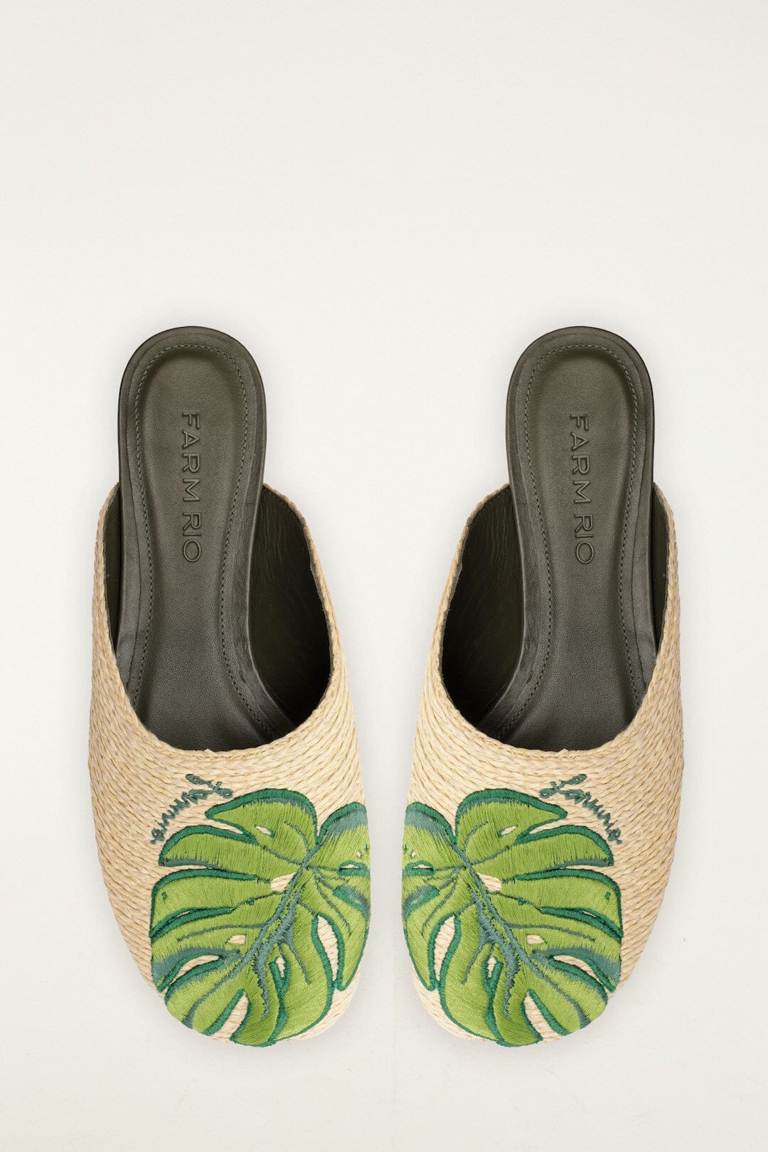 Raffia Embroidered Icons Mule