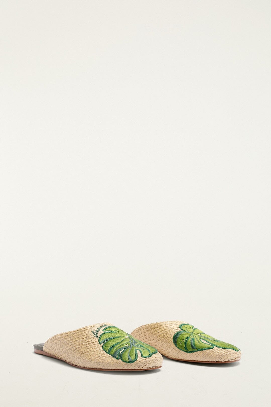 Raffia Embroidered Icons Mule