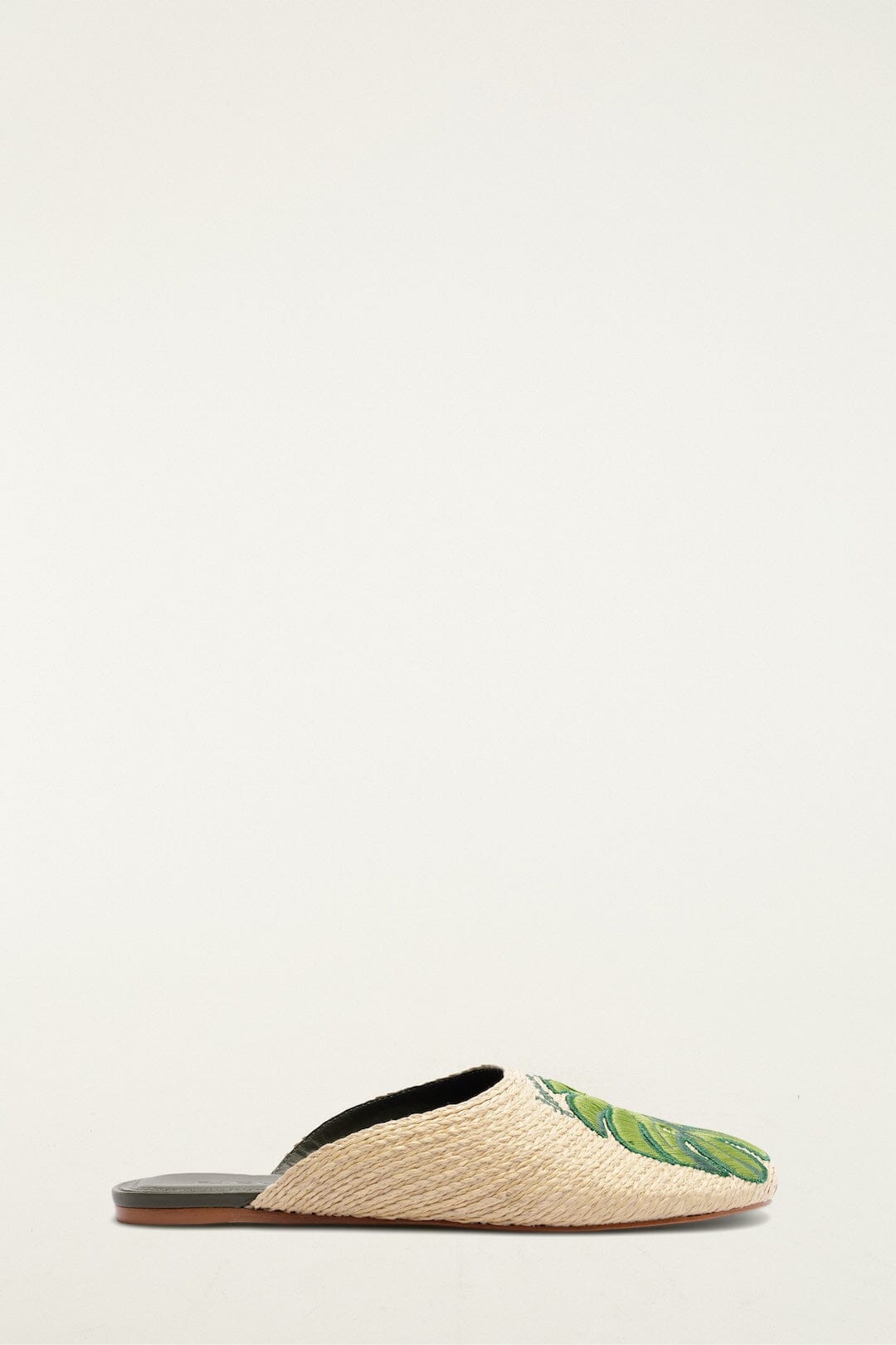 Raffia Embroidered Icons Mule