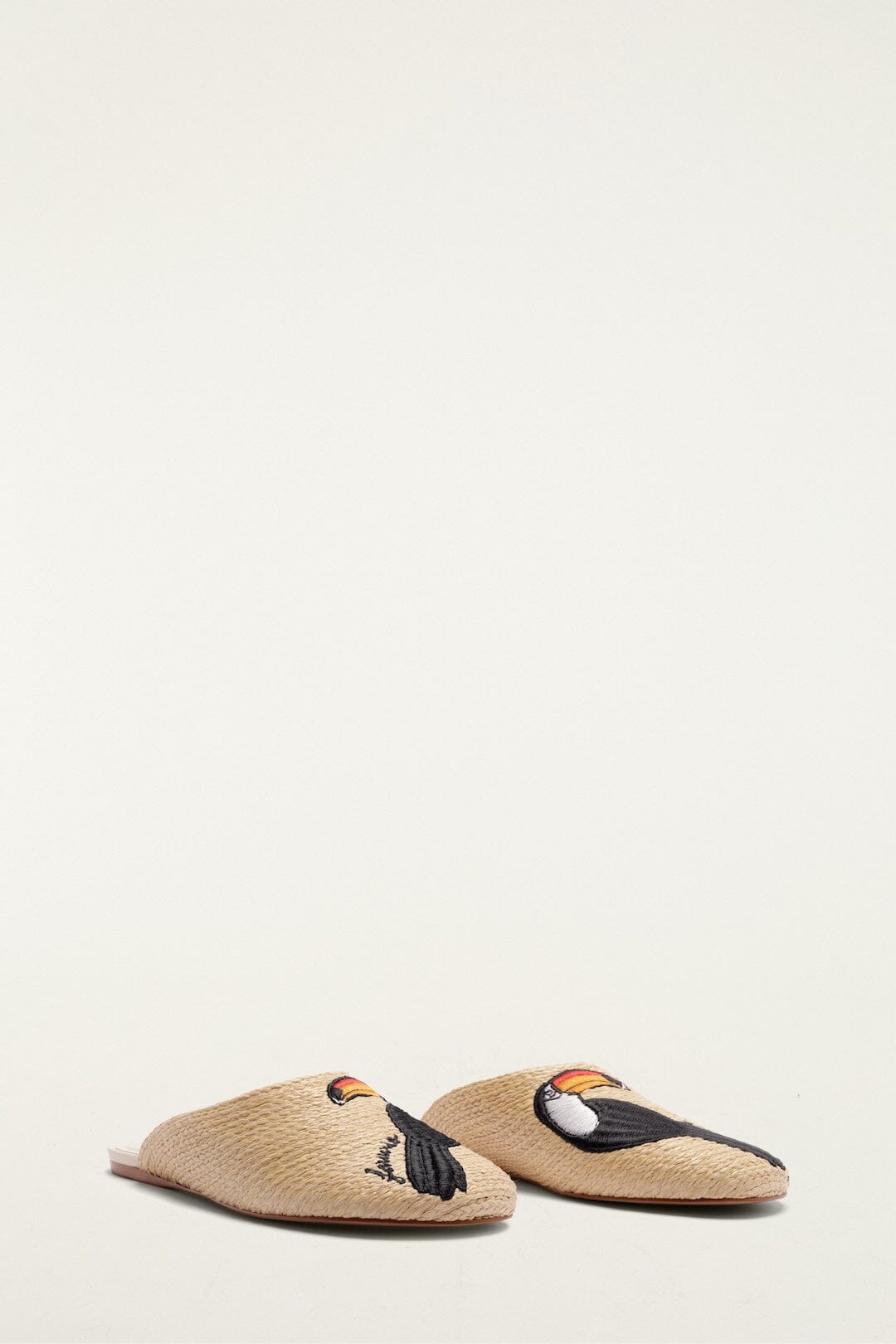 Raffia Embroidered Icons Mule