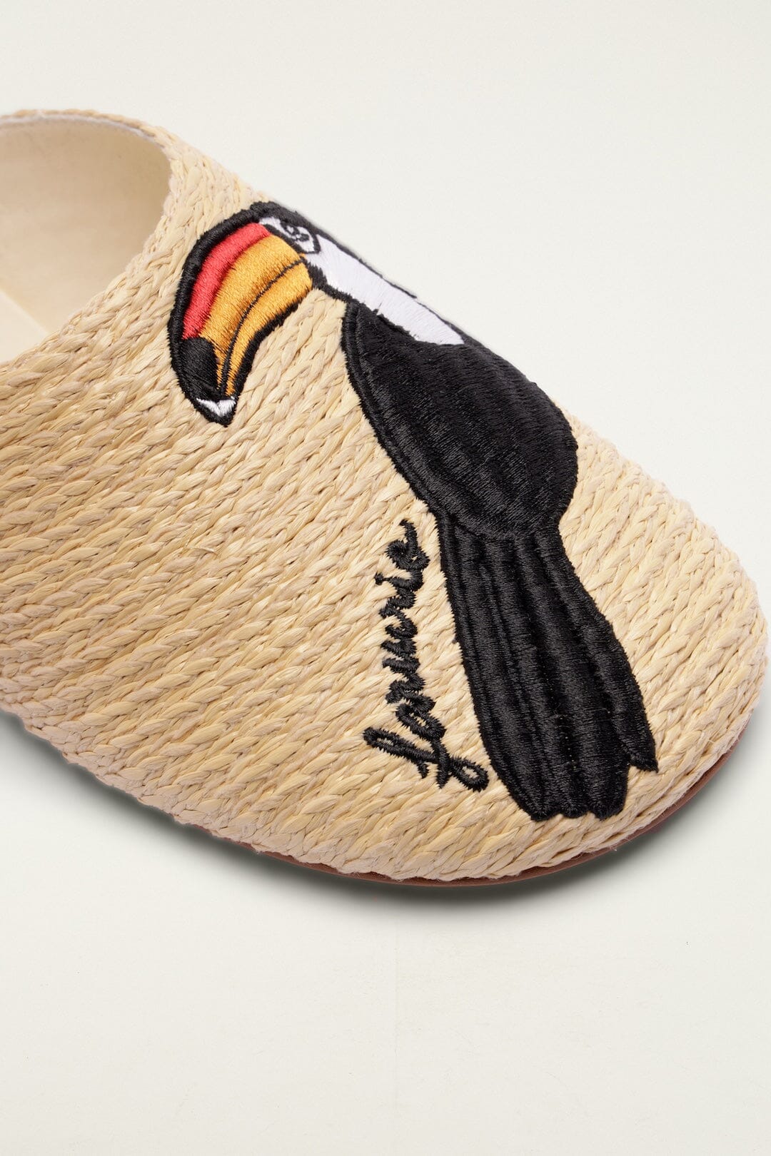 Raffia Embroidered Icons Mule