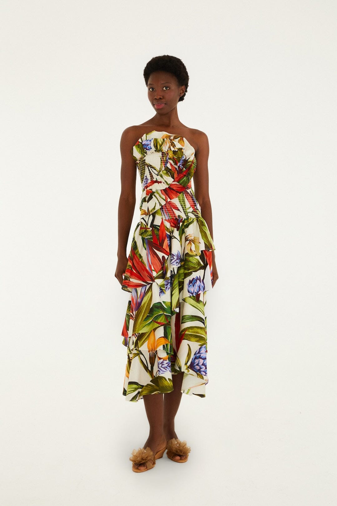 Orange Jelly Flower Wedge Sandal