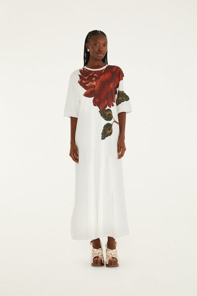 Off-White Flower Maxi Dress | FARM Rio Off-White Flower Maxi Dress | FARM Rio