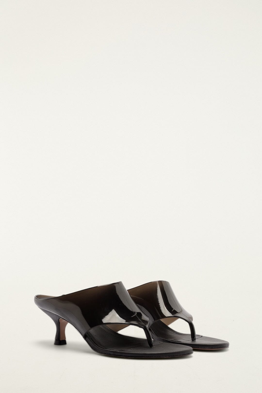 Black Thong Jelly Kitten Heel