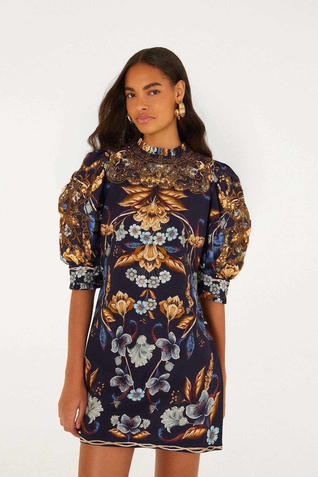 Golden Nature Short Sleeve Mini Dress