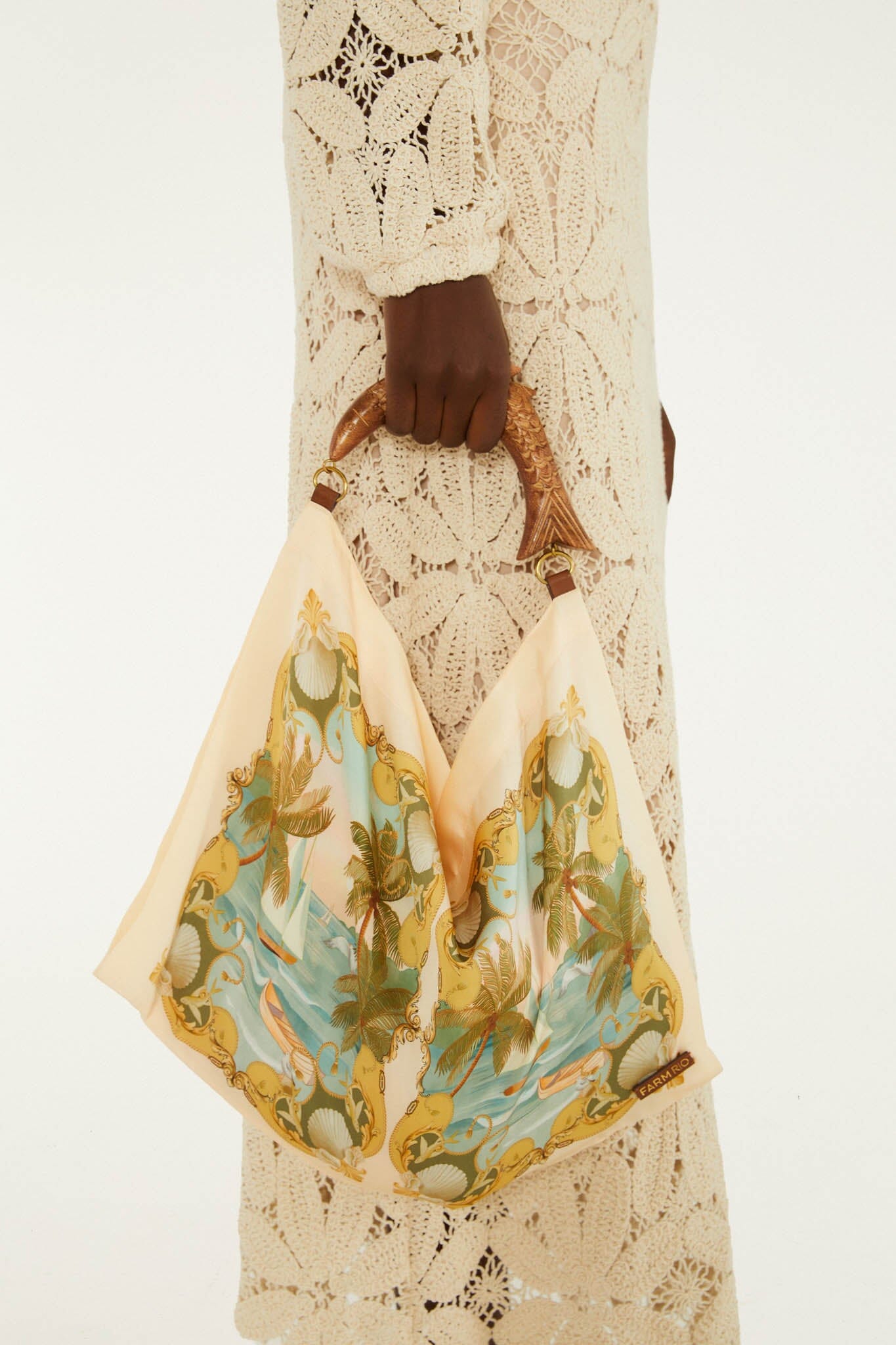 Sand Ocean Satin Mini Scarf Bag