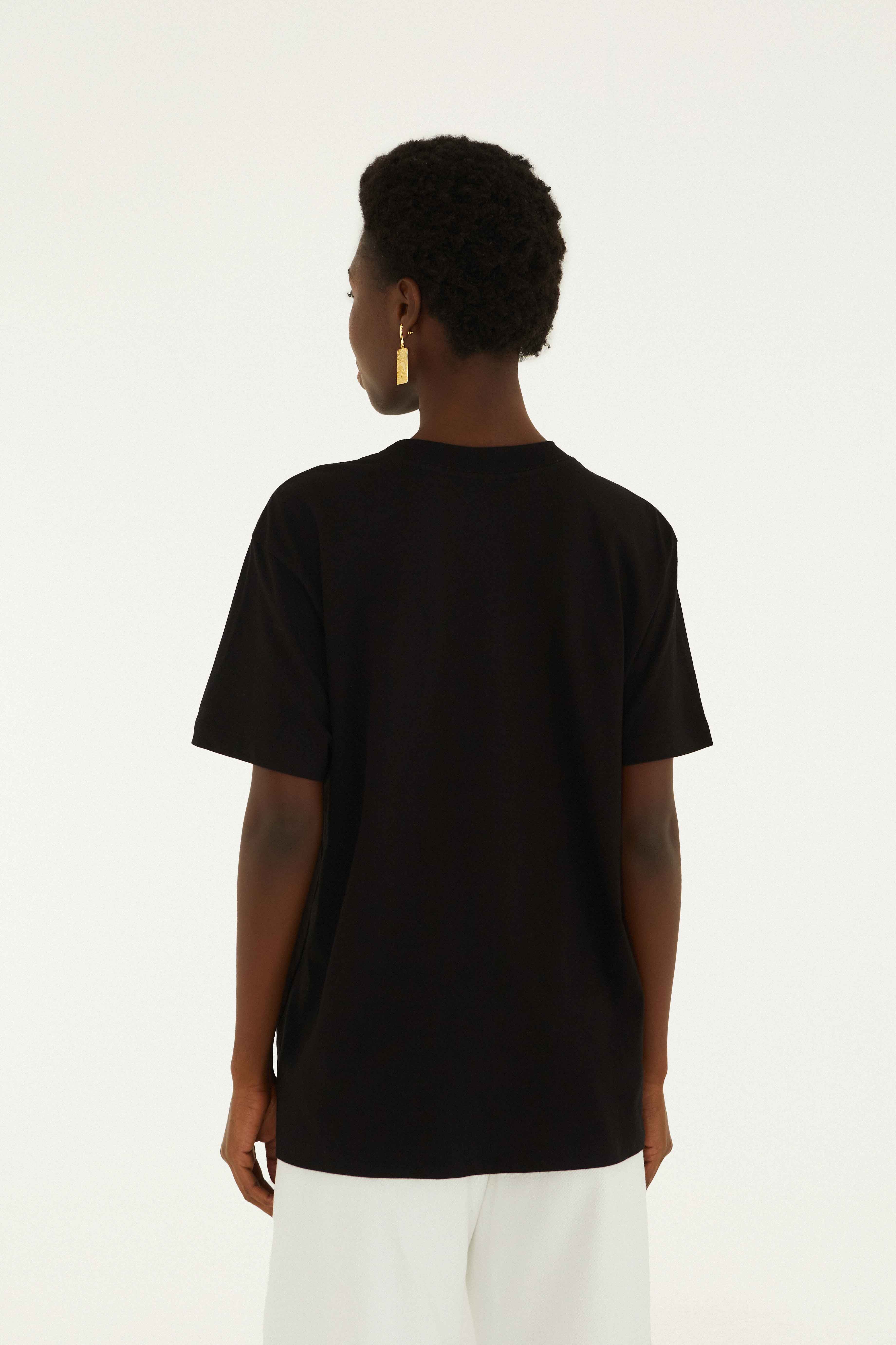 Black Landscape Carioca Organic Cotton Relaxed T-Shirt | FARM Rio