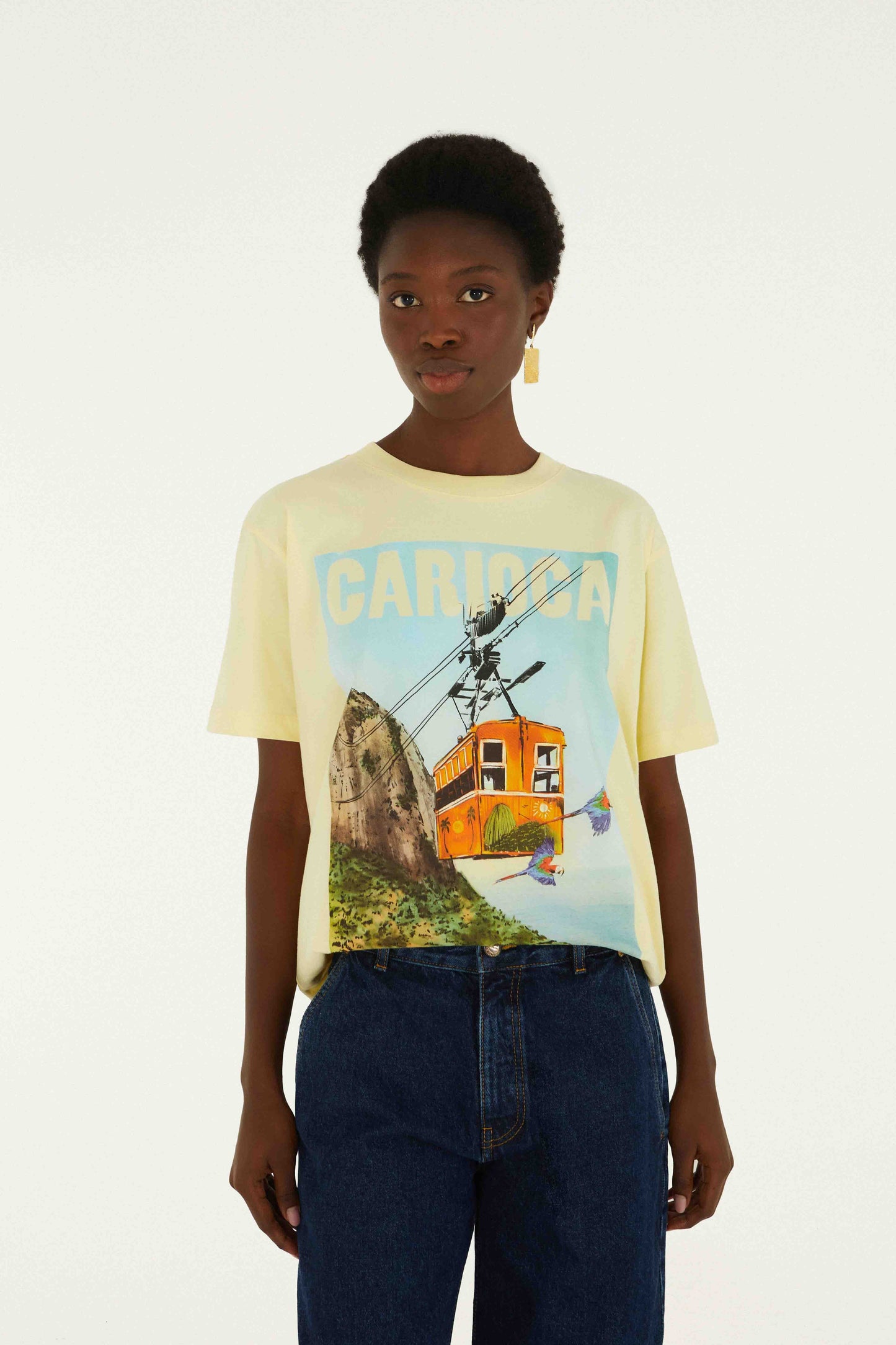 Bondinho Landscape Carioca Organic Cotton Relaxed T-Shirt