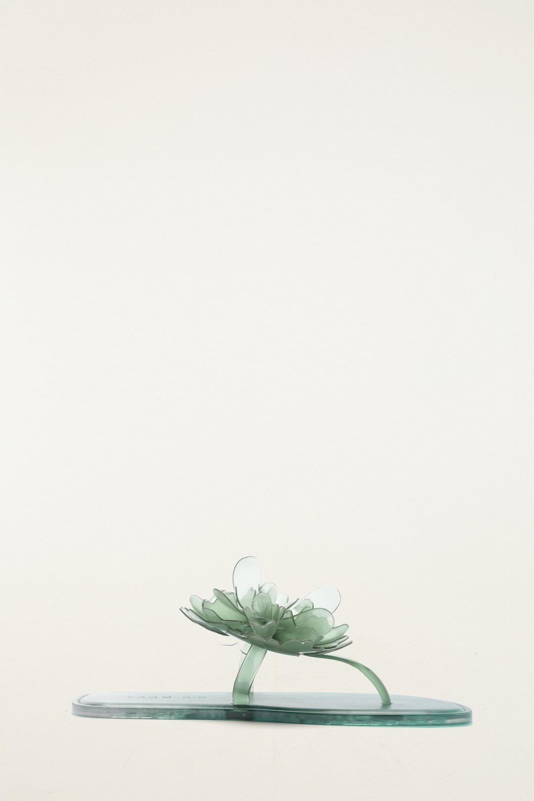 Green Flower Jelly Flat Sandal