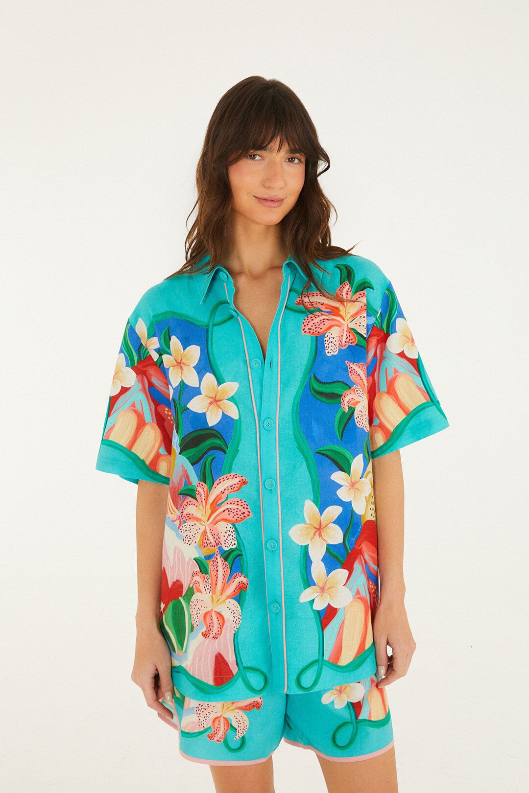 Multicolor Garden Of Life Scarf Lenzing Ecovero Euroflax Shirt