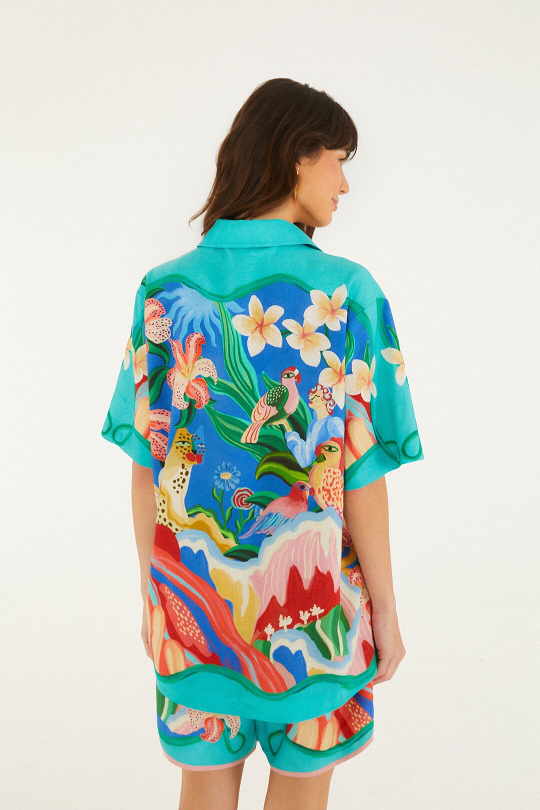 Multicolor Garden Of Life Scarf Lenzing Ecovero Euroflax Shirt
