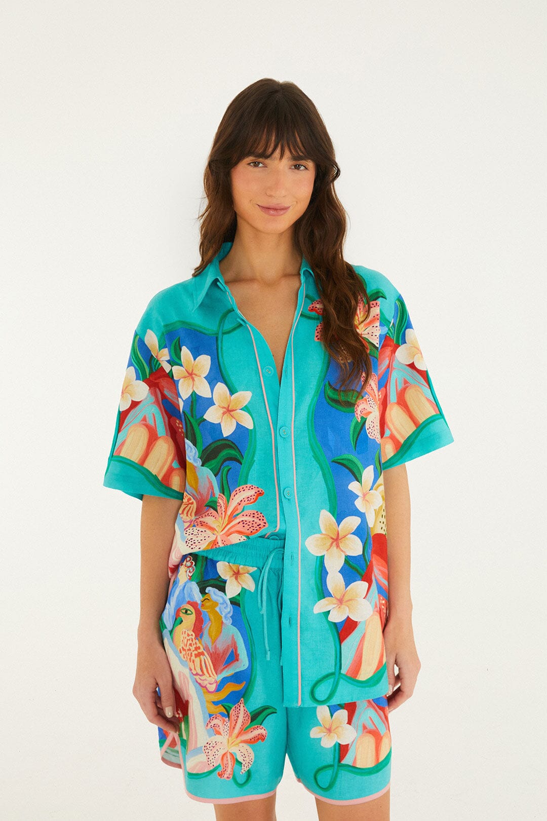 Multicolor Garden Of Life Scarf Lenzing Ecovero Euroflax Shirt