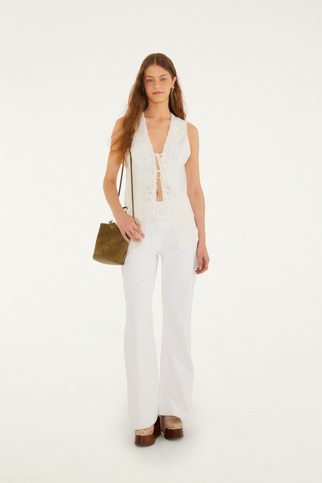 Off-White Embroidered Lenzing Ecovero Euroflax Blouse