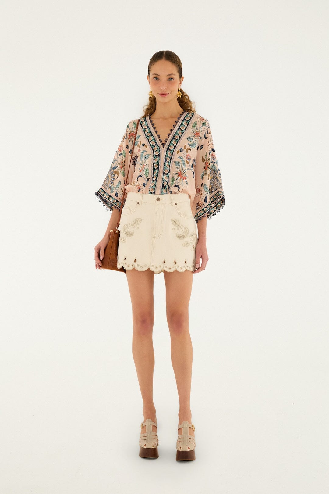 Off-White Canva Scallop Richelieu Skirt | FARM Rio