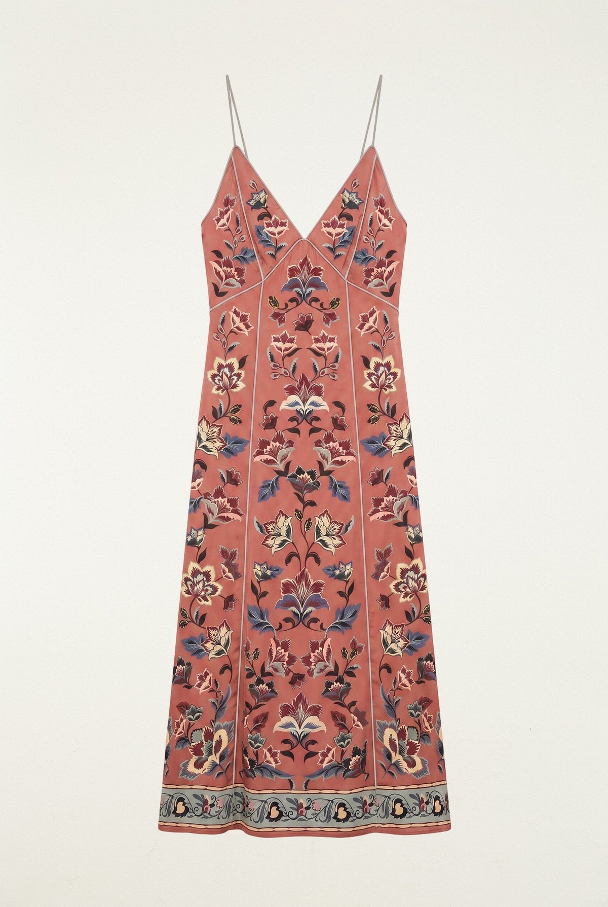 Floral Beauty Tapestry Sleeveless Slip Maxi Dress