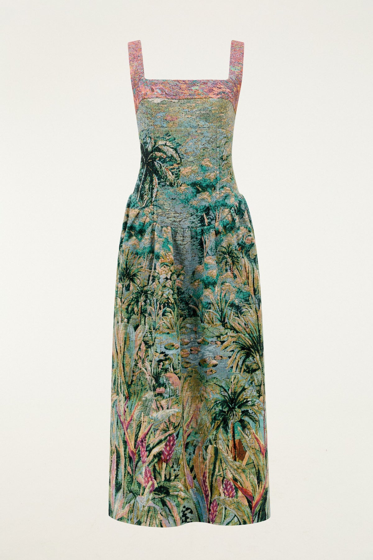 Petricor Jacquard Sleveless Maxi Dress