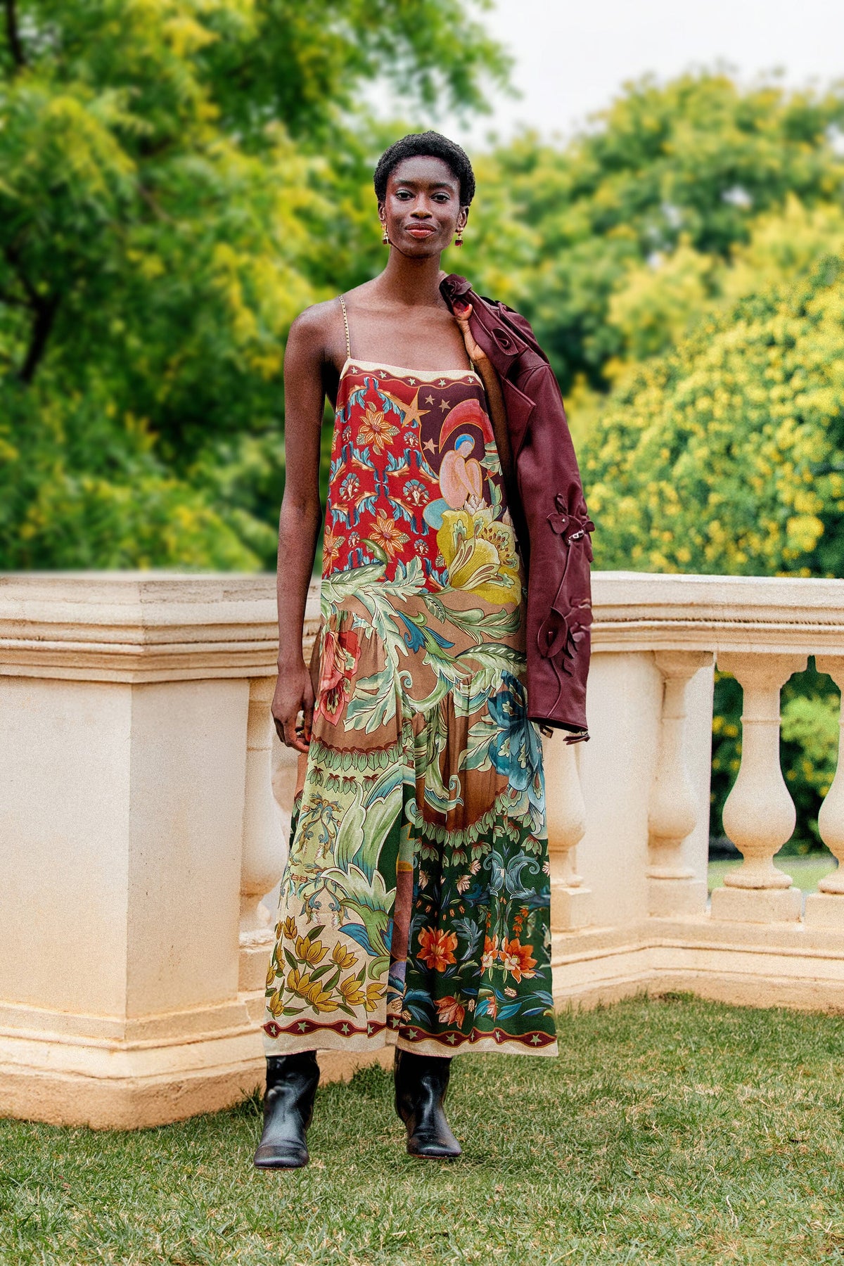 Lunar Boho Beaded Straps Maxi Dress