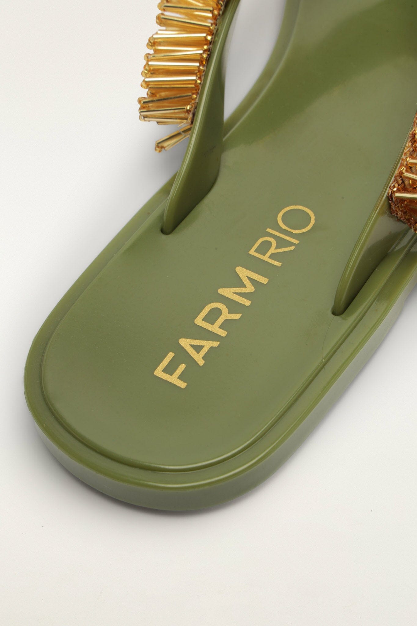Green Beaded Splash Jelly Sandal