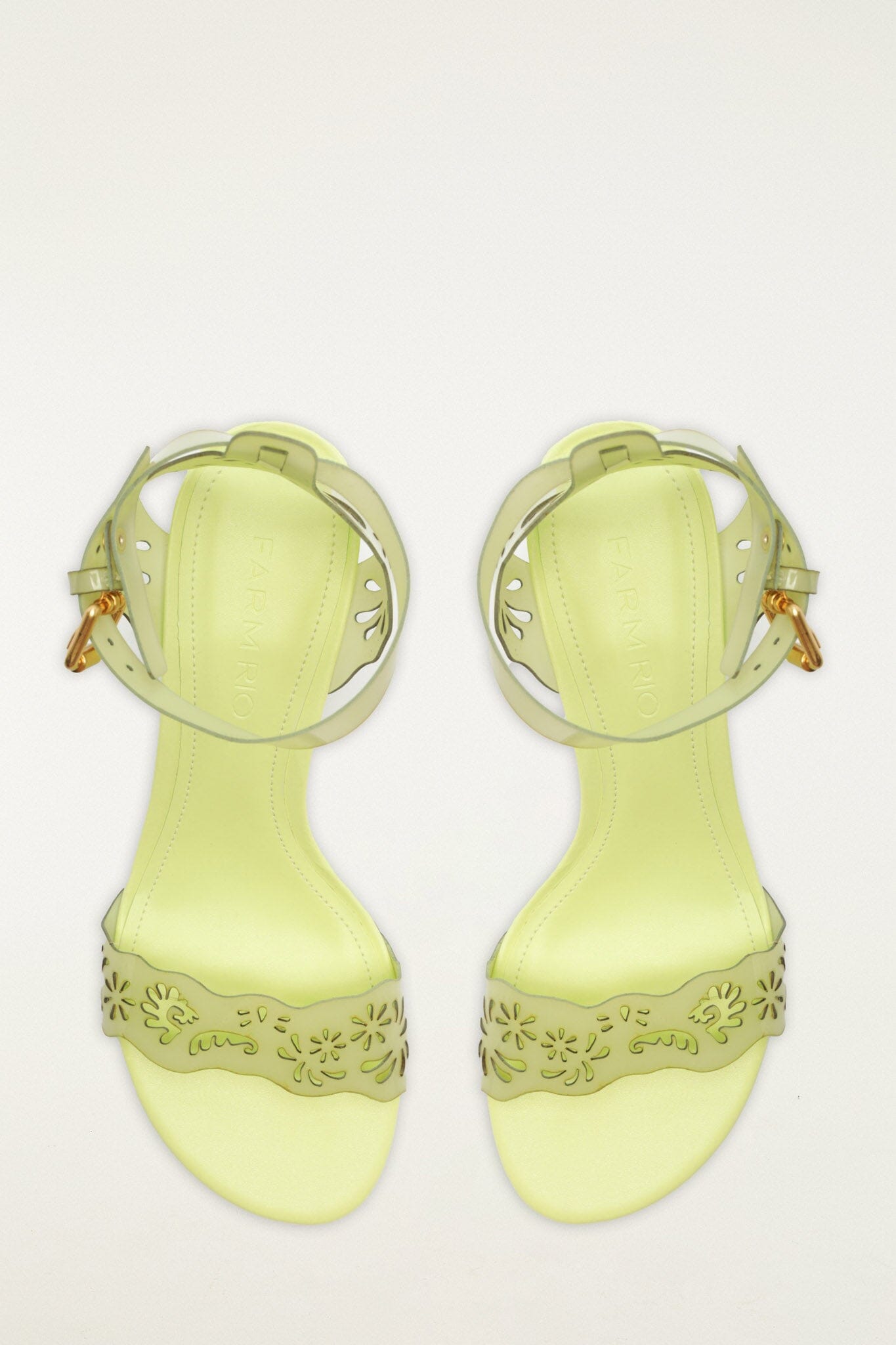 Green Lace Jelly Kitten Heeled Sandal