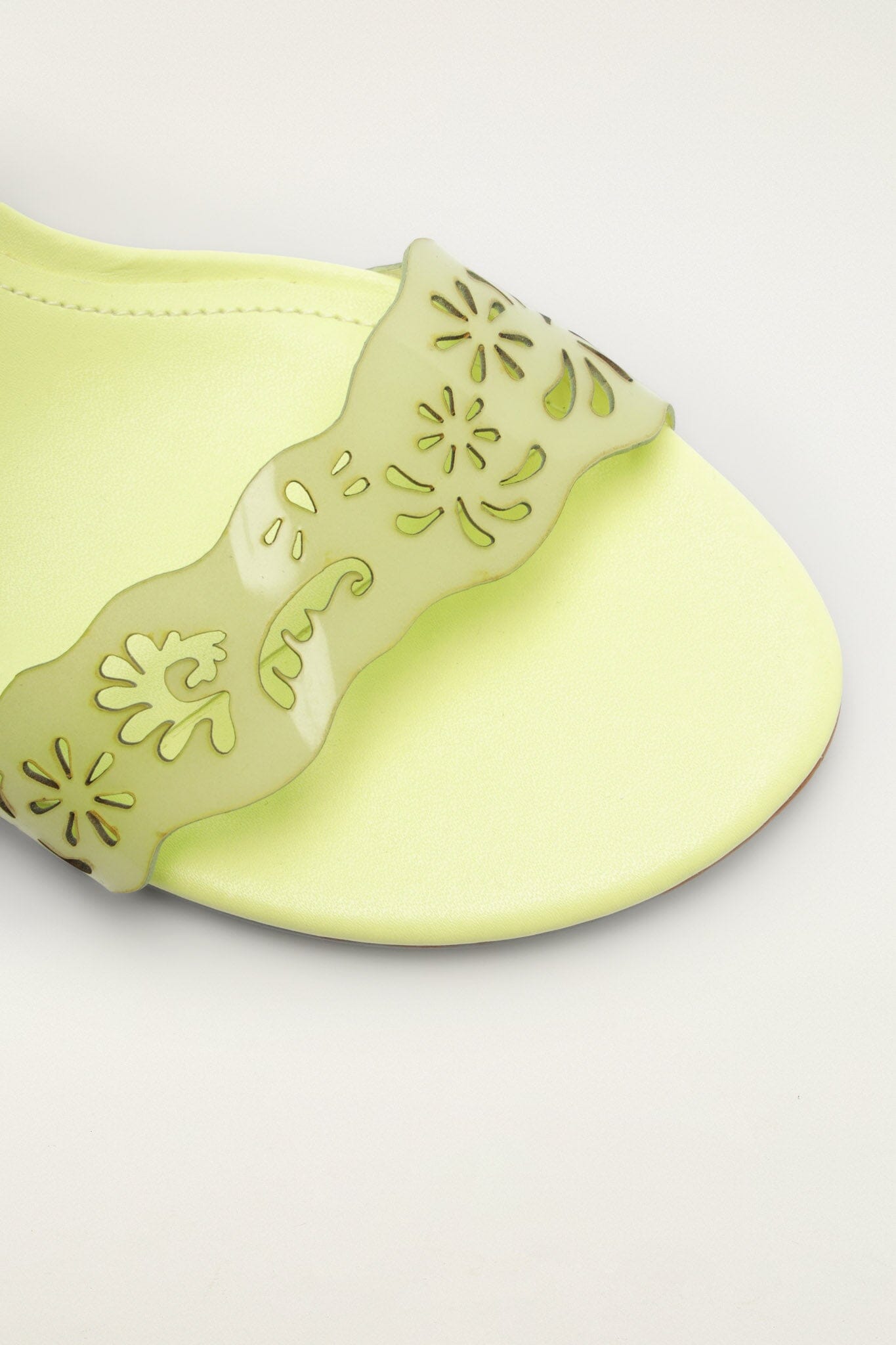 Green Lace Jelly Kitten Heeled Sandal