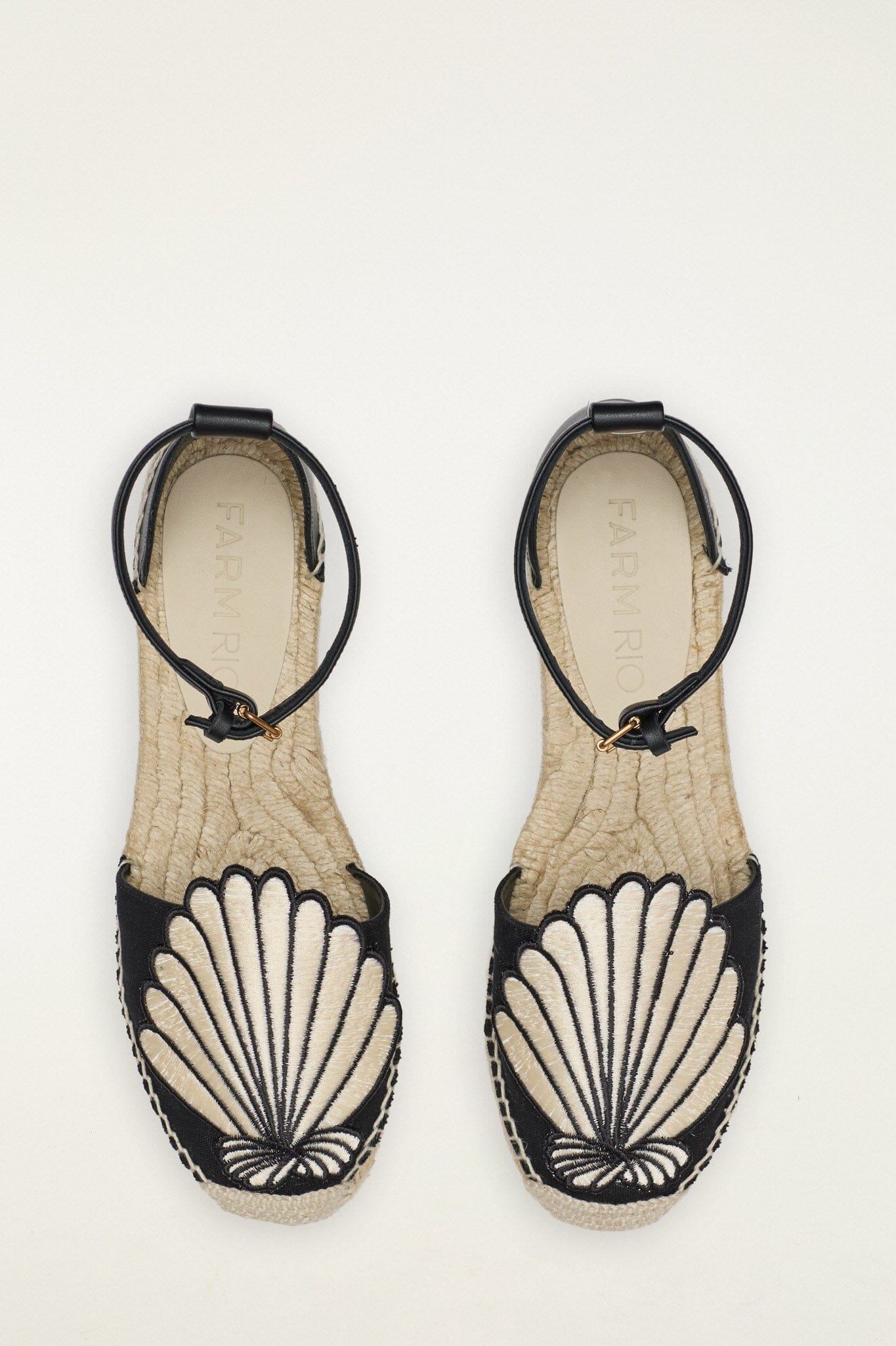 Black 3D Shell Iconic Espadrille Sandal