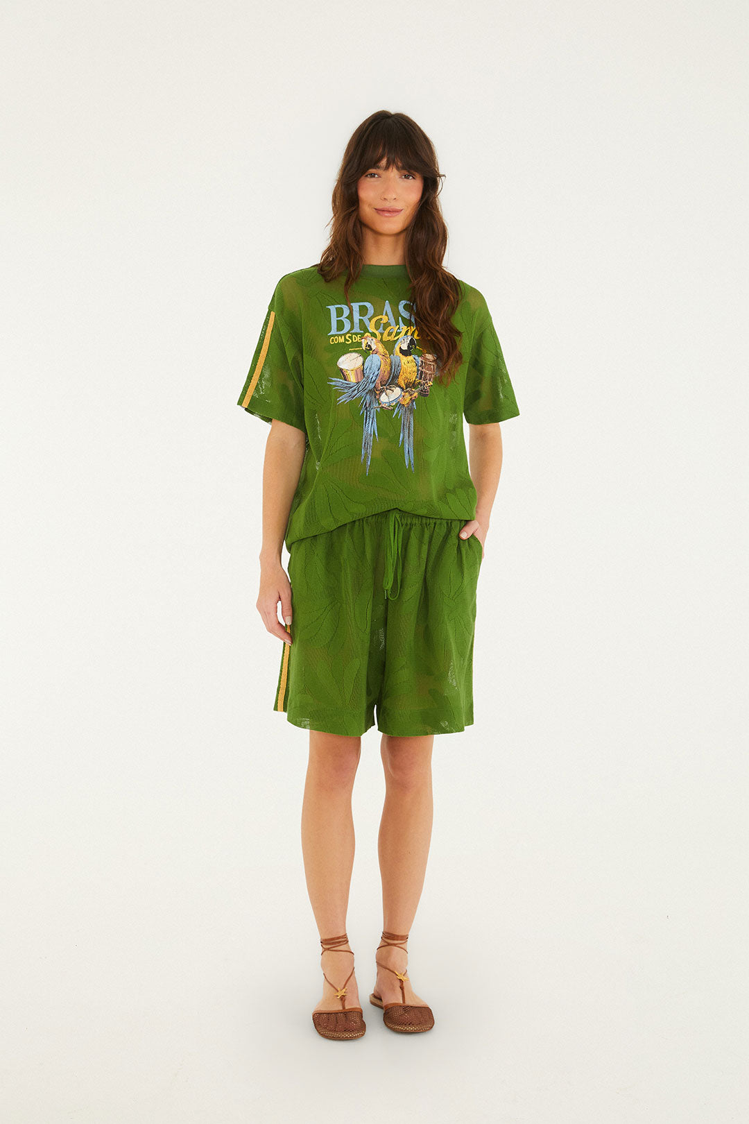 Green Brasil Samba Lace Shorts
