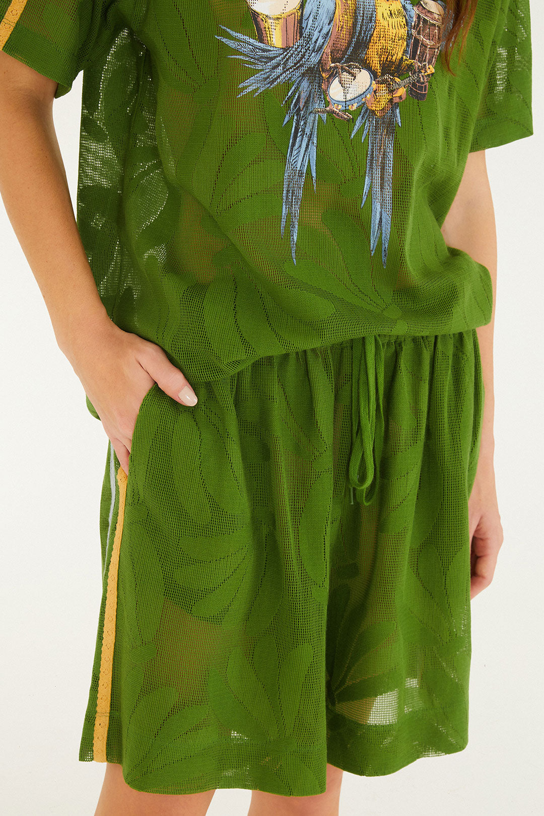 Green Brasil Samba Lace Shorts