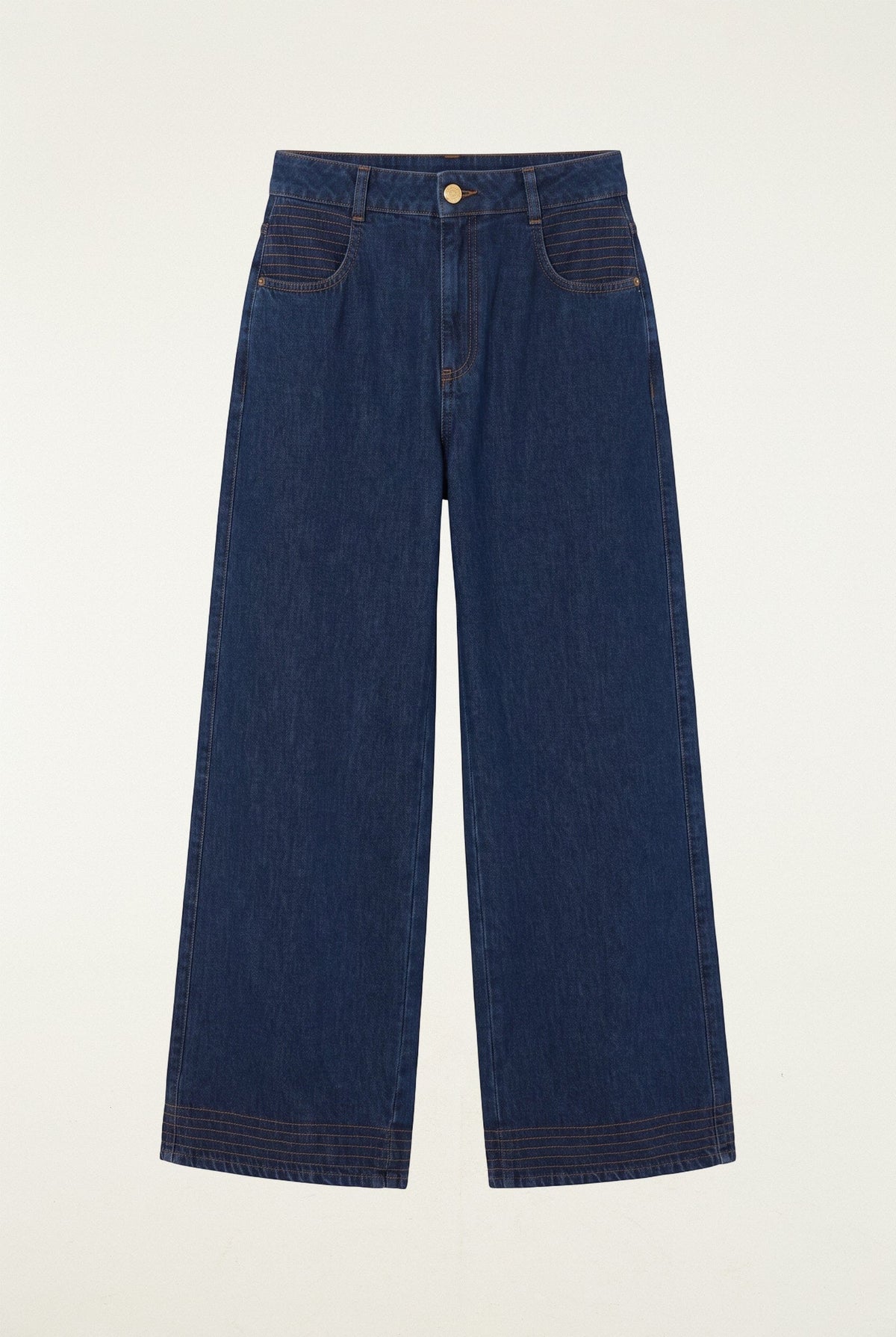 Wide-Leg Denim Trousers