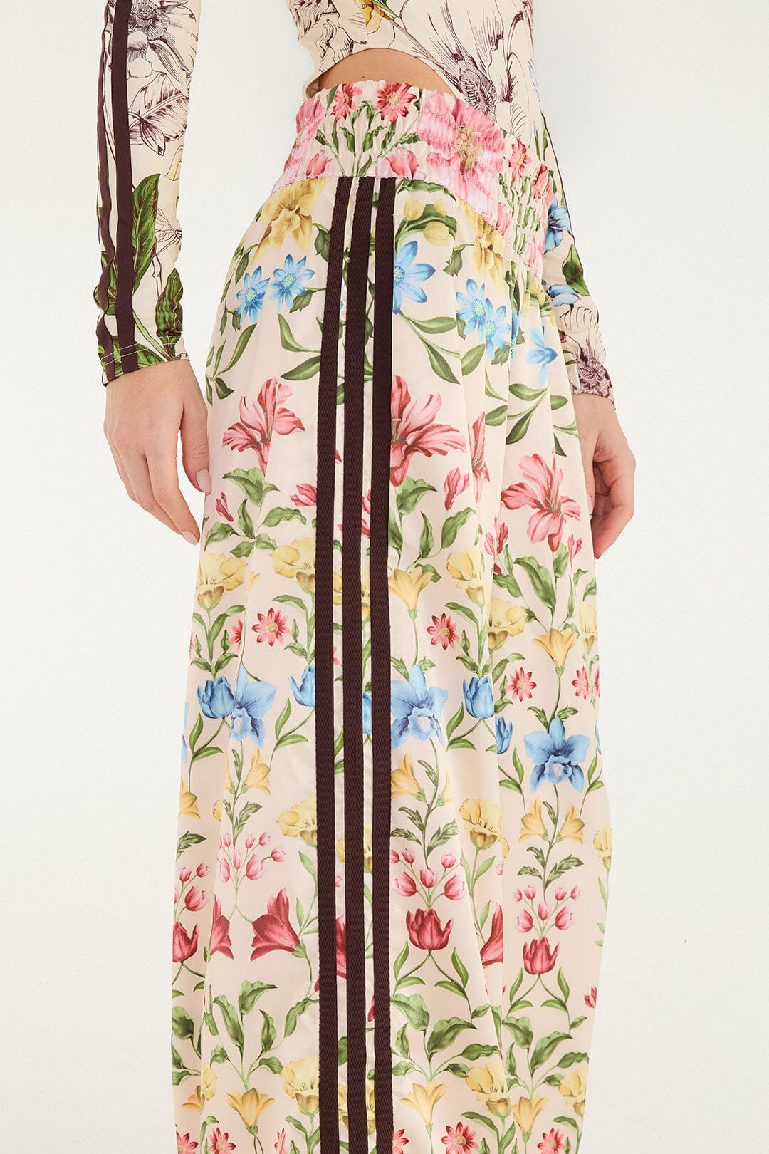 Ainika Floral Off-White Adidas Pants