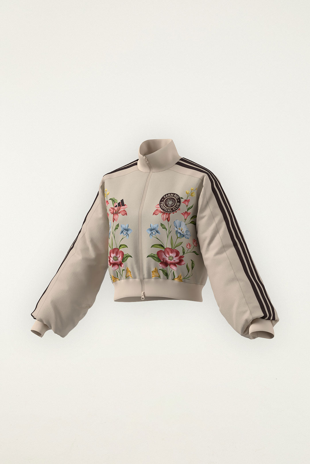 Ainika Floral Off-White Adidas Track Top