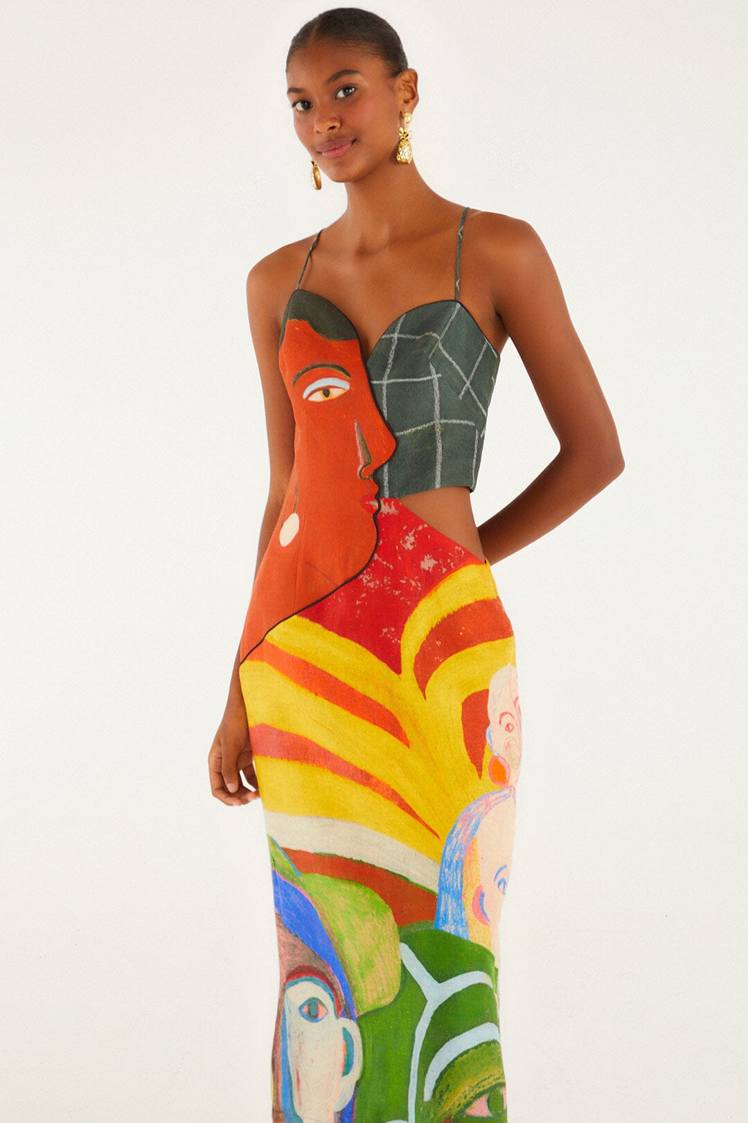 A Popular Cafe Sleeveless Euroflax™ Premium Linen Midi Dress