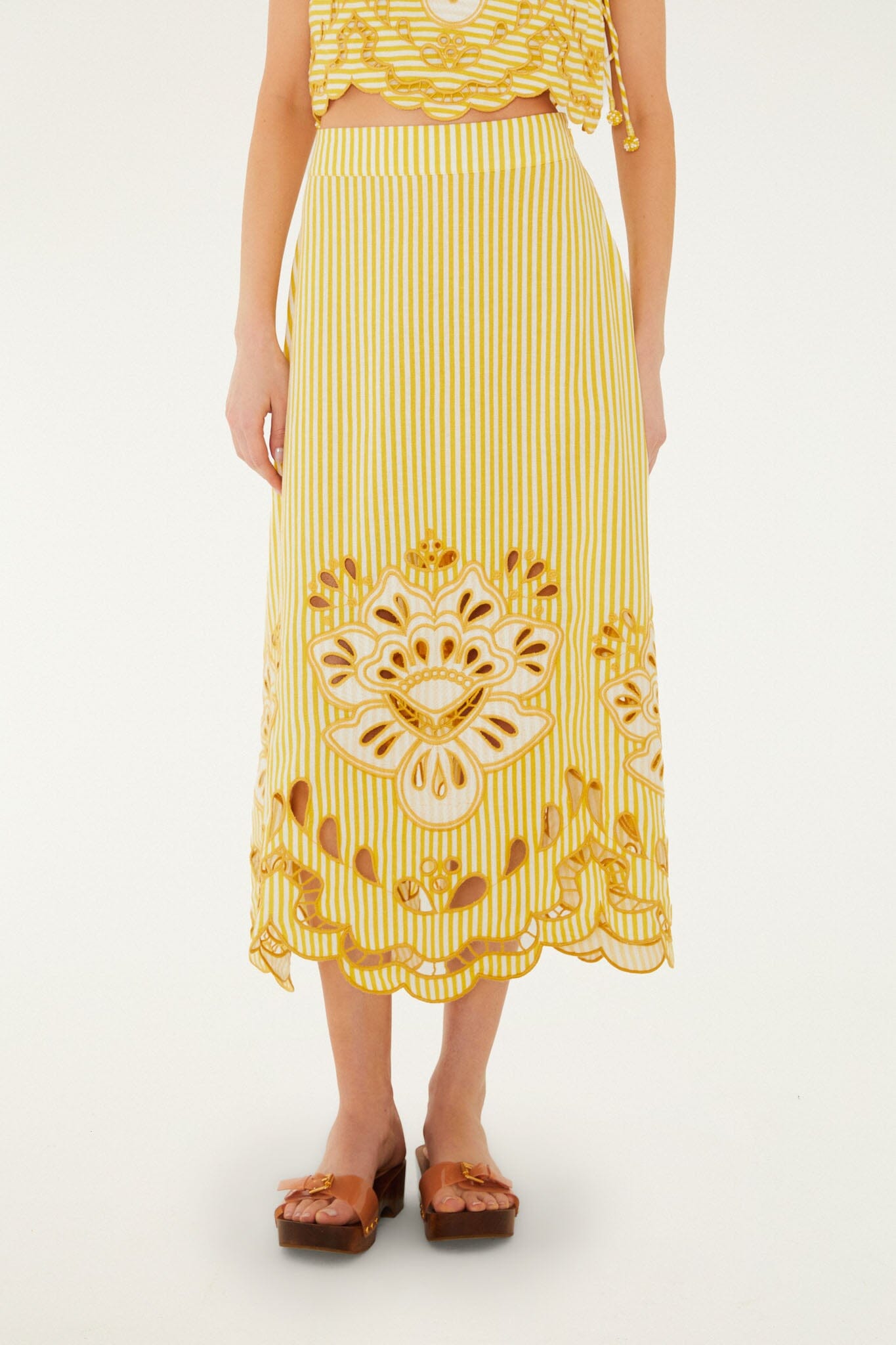 farm rio bicolor stripes organic cotton midi dress Organic Cotton Midi Dress