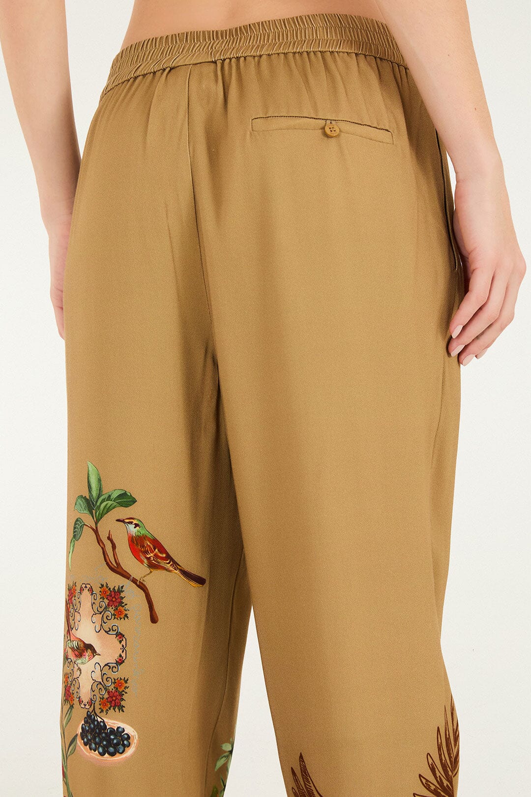 FARM Rio model wearing the Bird Poetry Pants