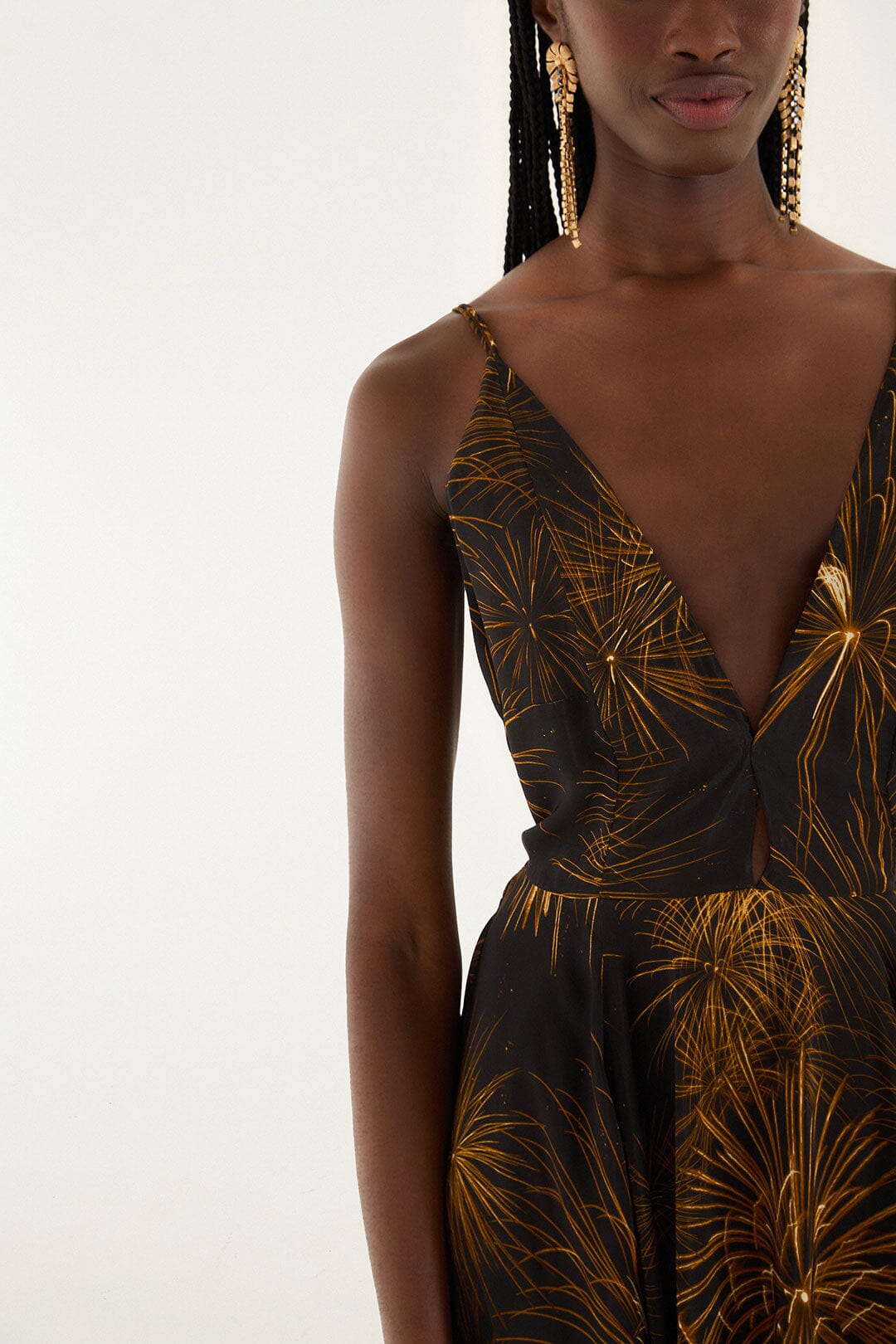 FARM Rio Provisrio Printed Open Back Maxi Dress - Fireworks Black FARM Rio Provisrio Printed Open Back Maxi Dress - Fireworks Black