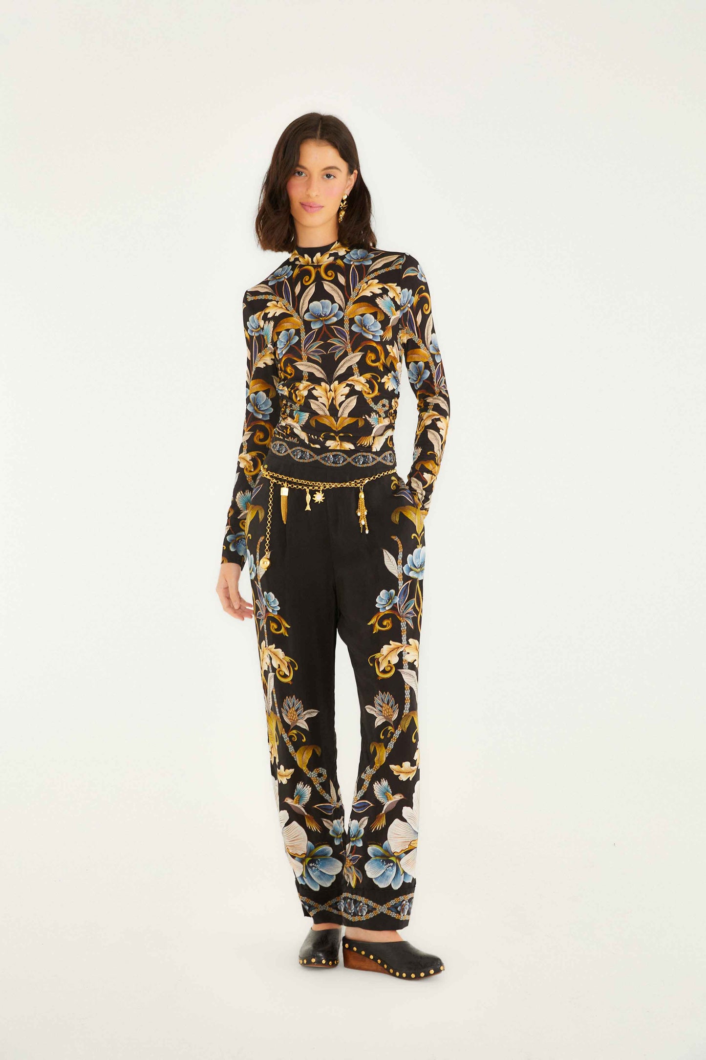 Black Flowerful Garden Jersey Blouse | FARM Rio Black Flowerful Garden Jersey Blouse | FARM Rio