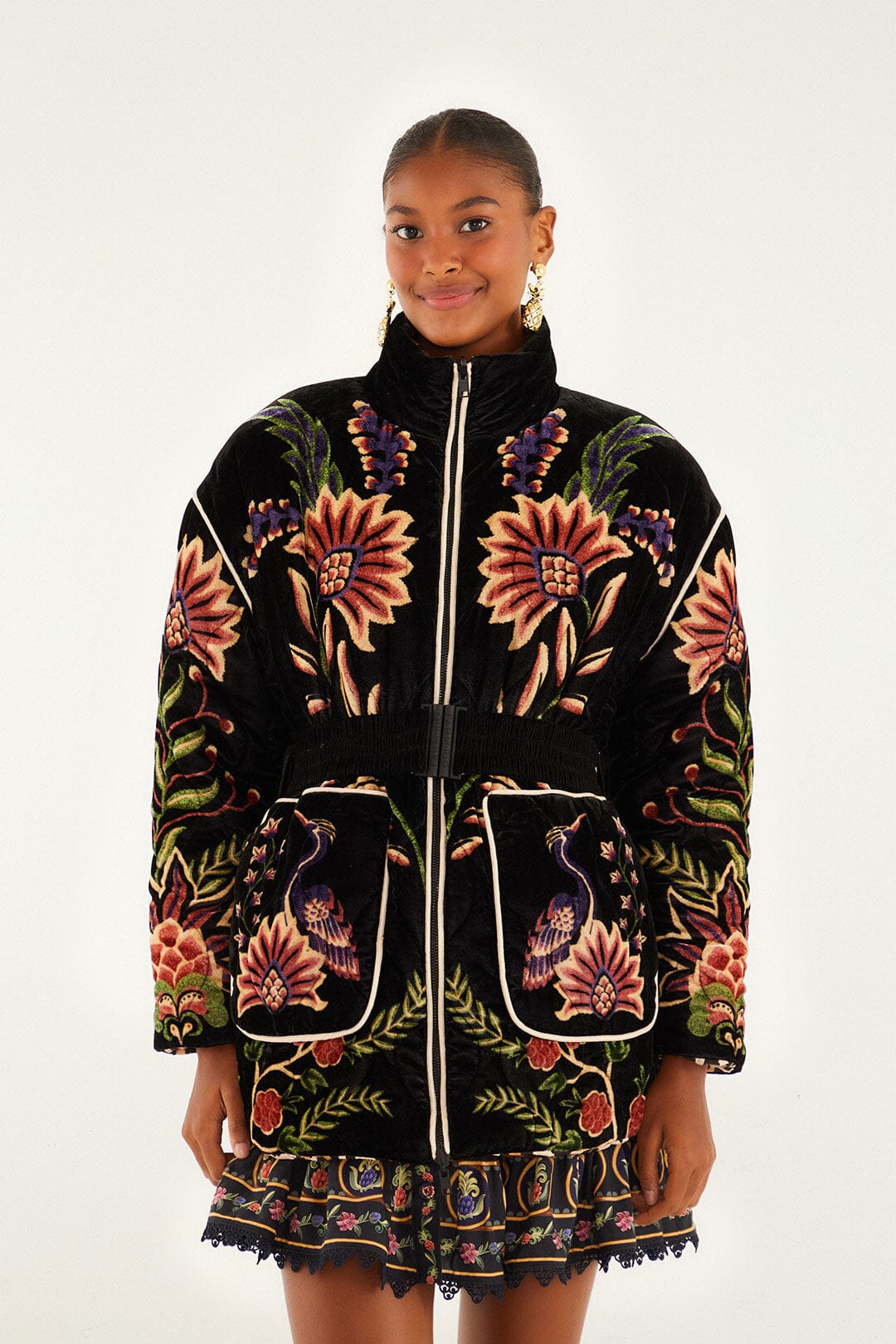 Black Marvelous Garden Puffer Jacket