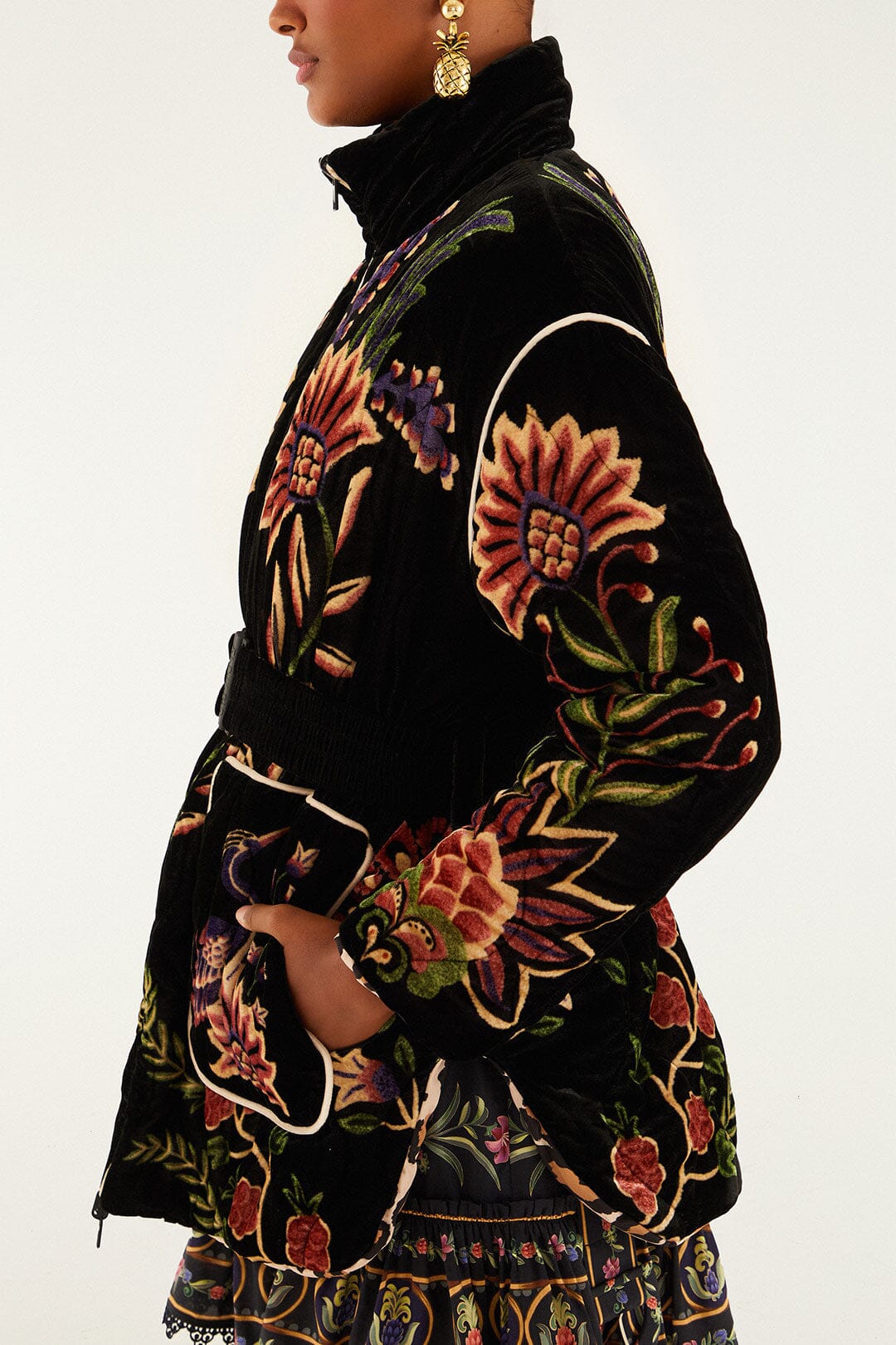 Black Marvelous Garden Puffer Jacket