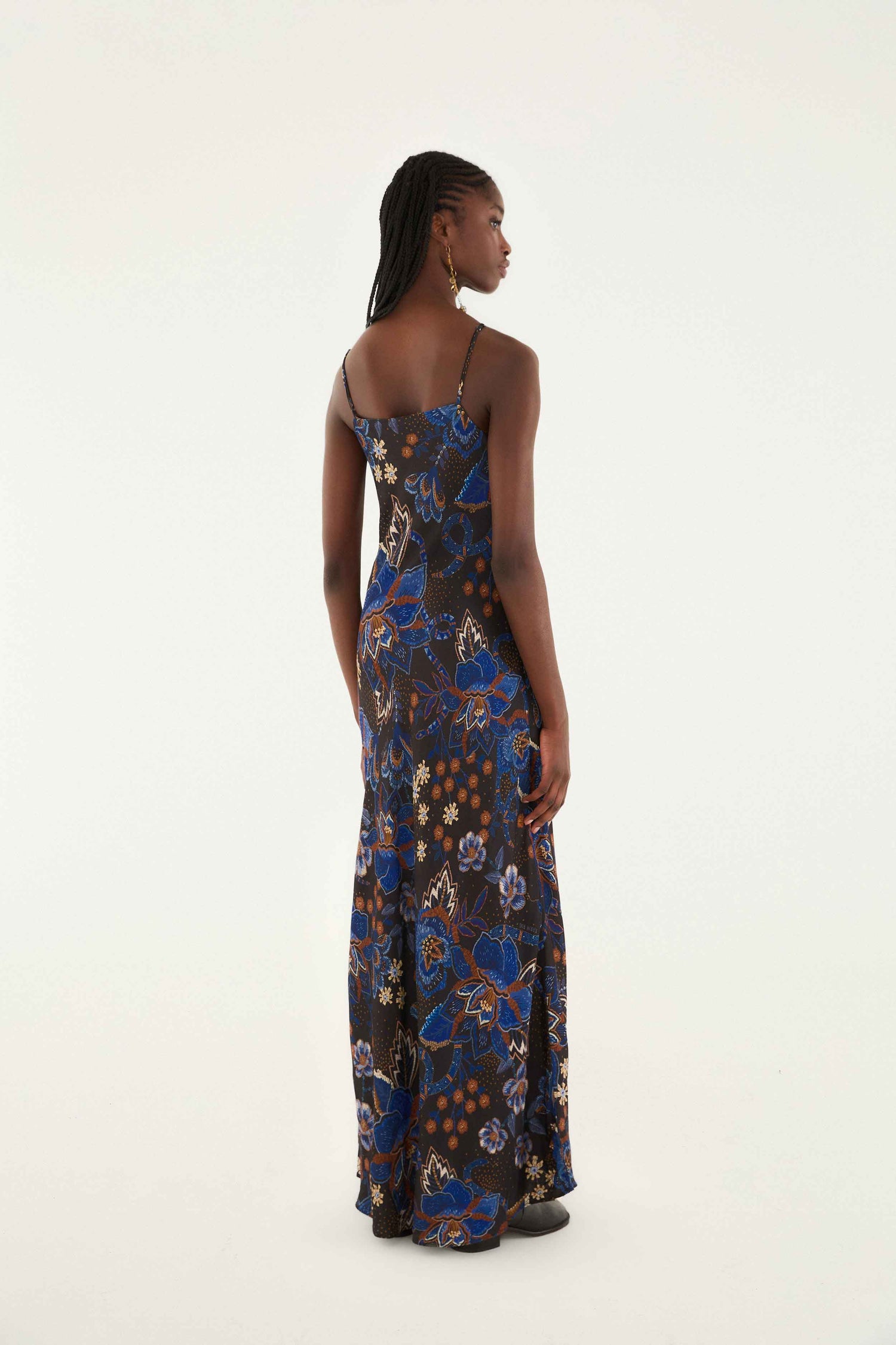Black Snakes Bouquet Lenzing� Ecovero� Slip Maxi Dress