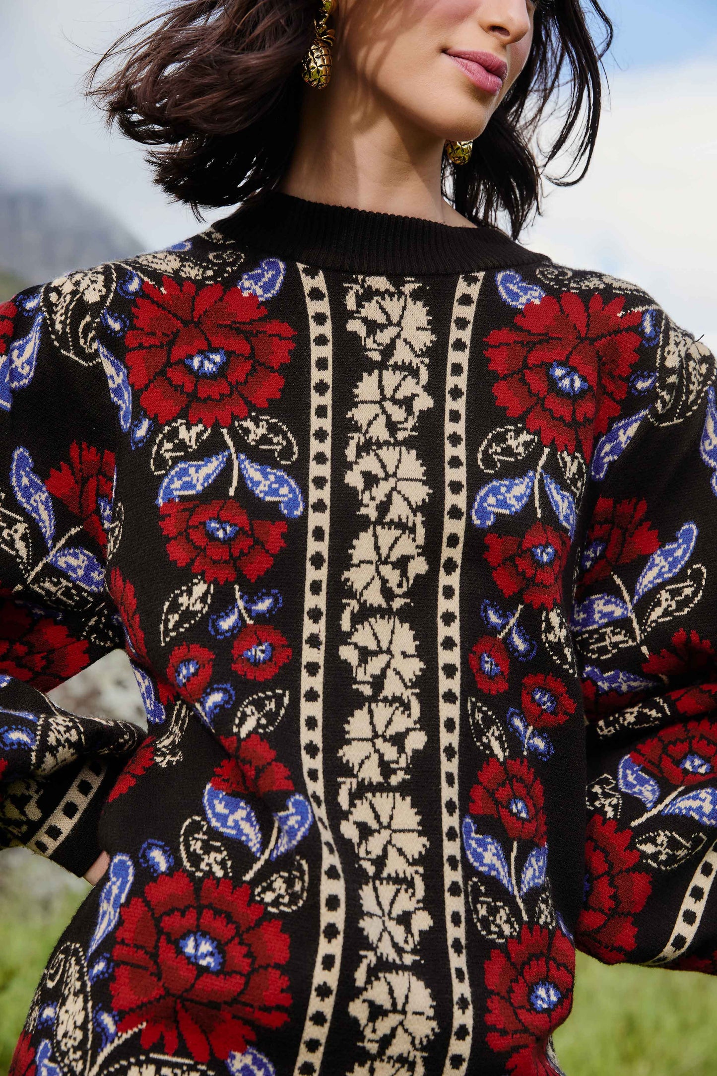 Black Valentina Puff Sleeve Knit Dress