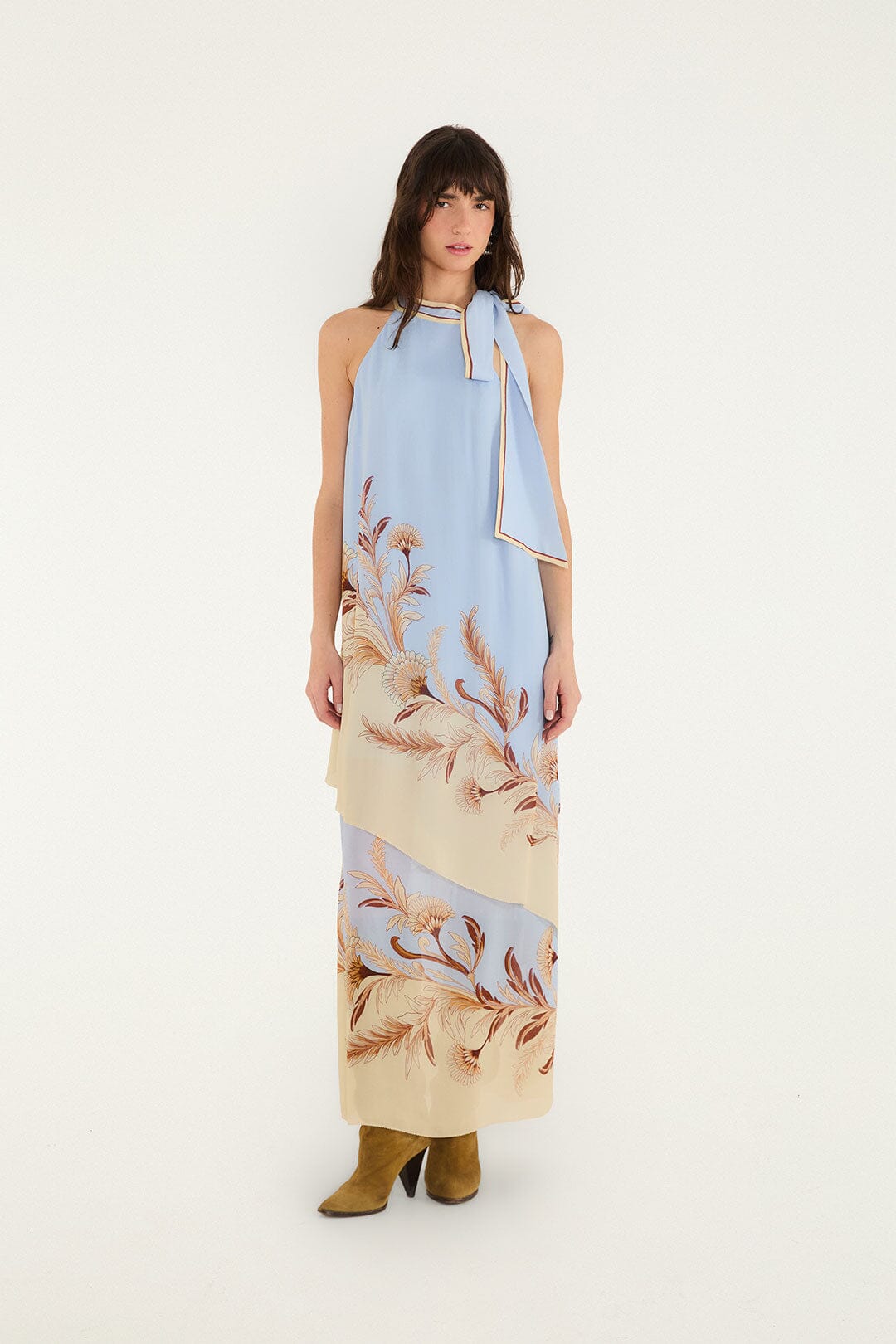 FARM Rio model wearing the Blooming Garden Sleeveless Maxi Dress