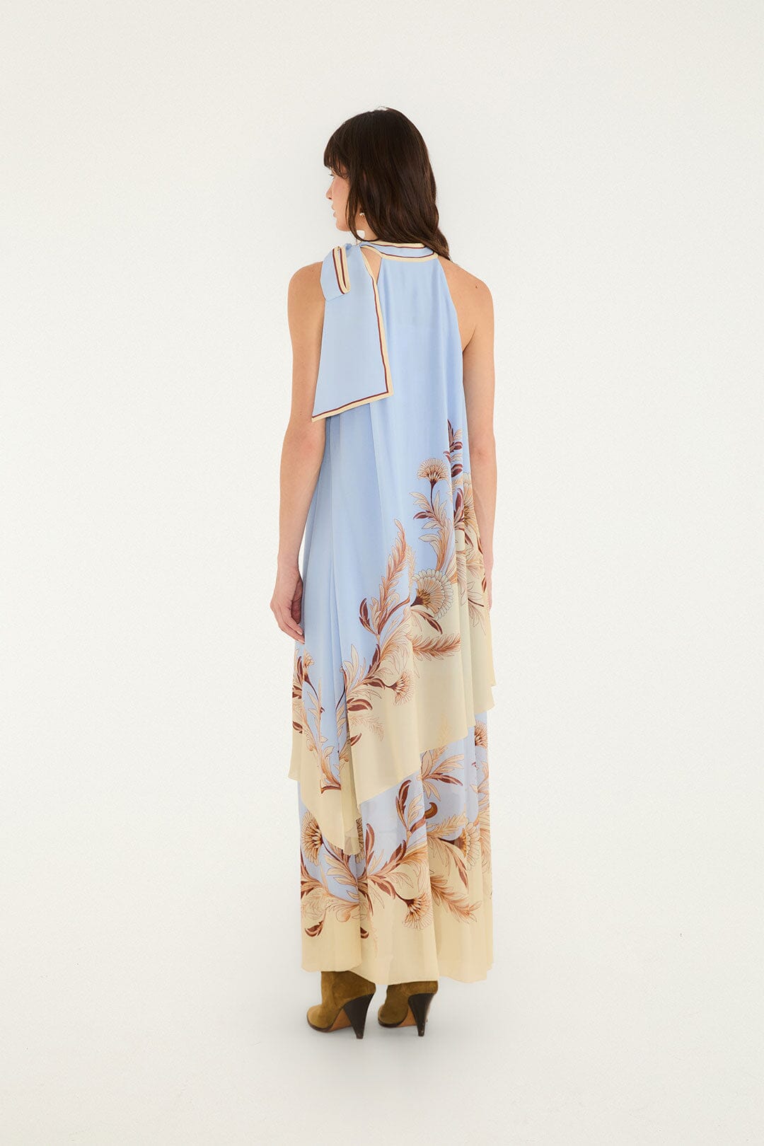 FARM Rio model wearing the Blooming Garden Sleeveless Maxi Dress