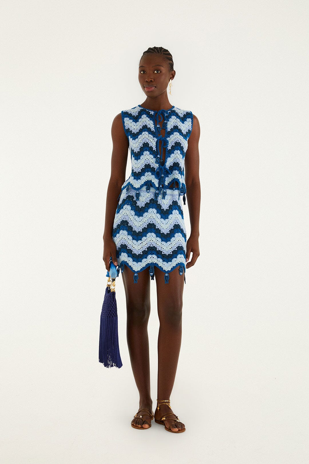 crochet top dress Blue Waves Crochet Top