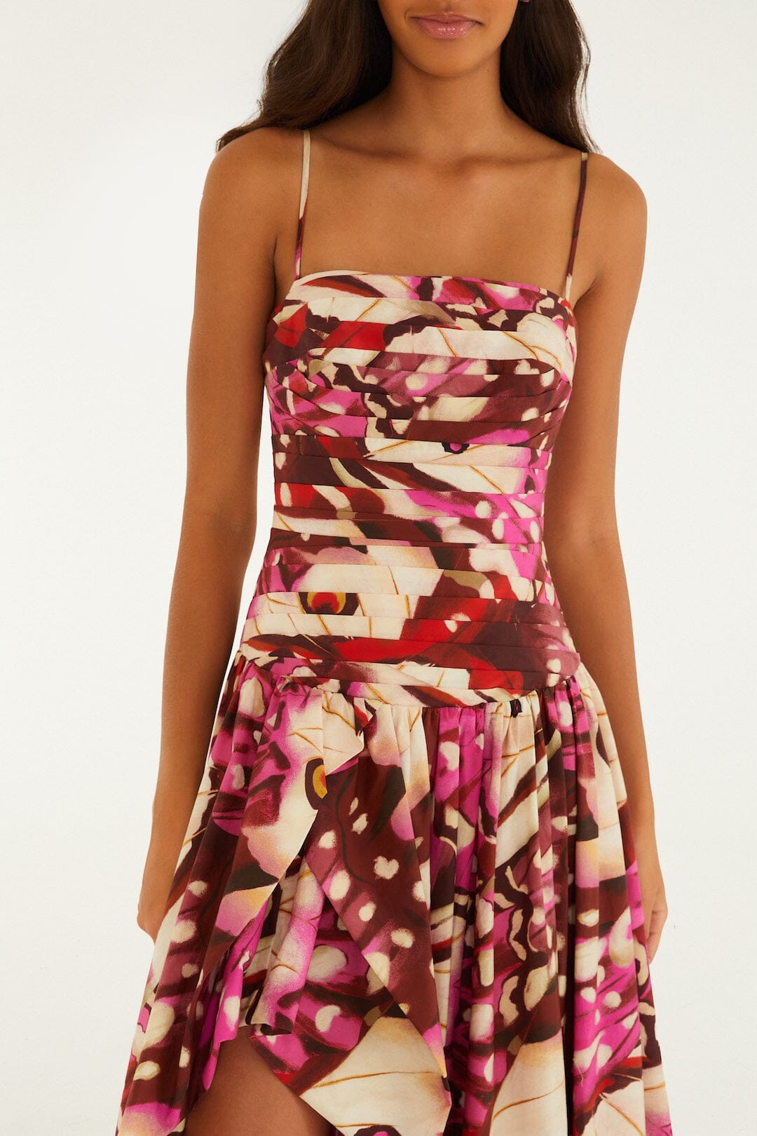 FARM Rio model wearing the Borbofly Front Slit Balloon Maxi Dress