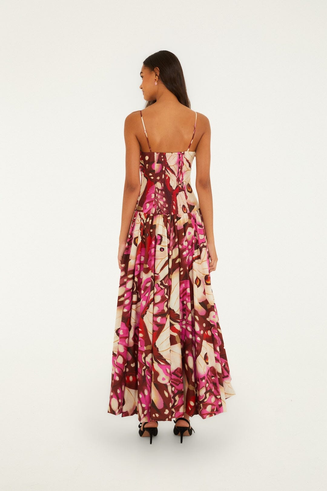 FARM Rio model wearing the Borbofly Front Slit Balloon Maxi Dress