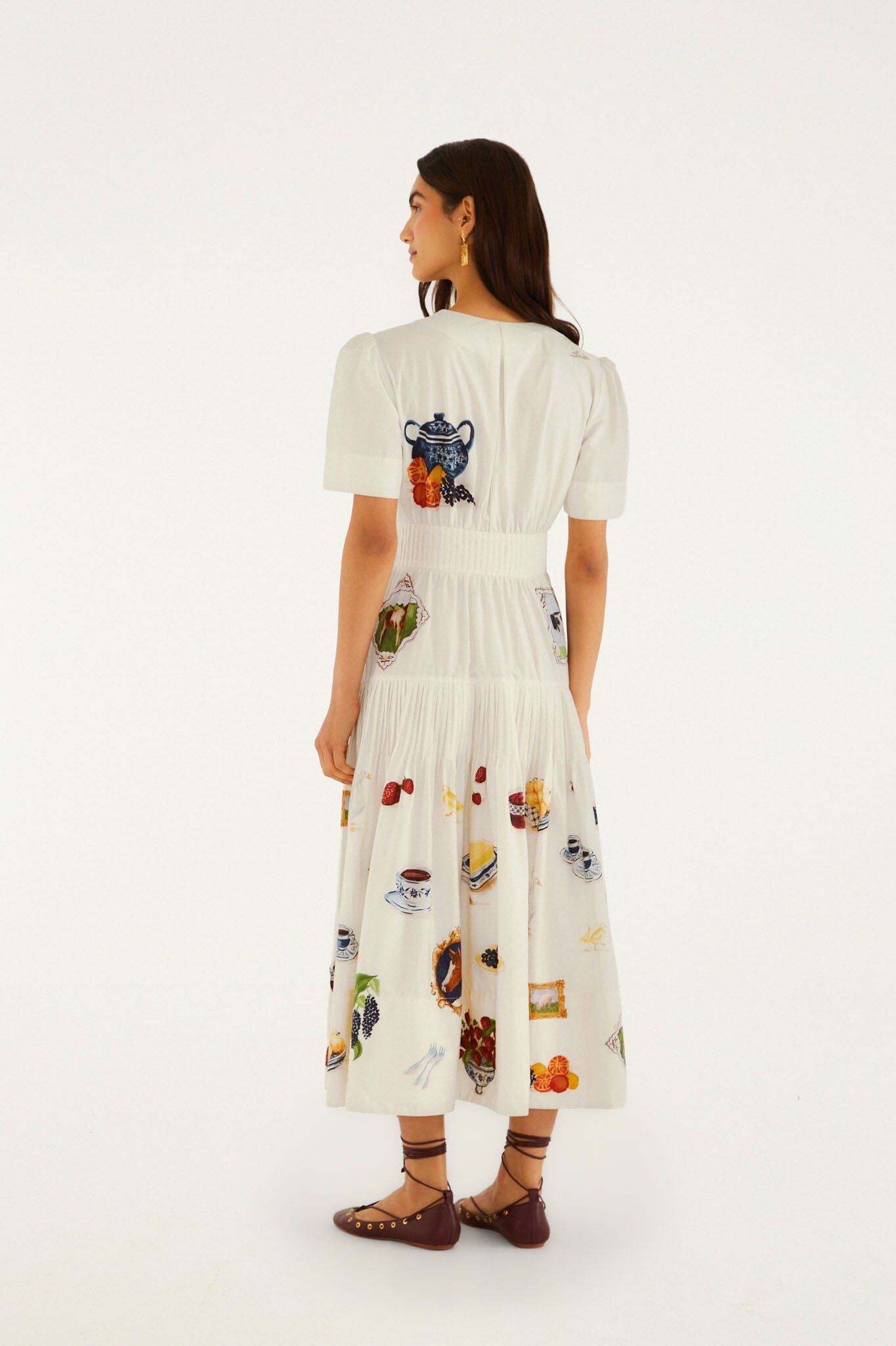 Country Table Winter Short Sleeve Midi Dress