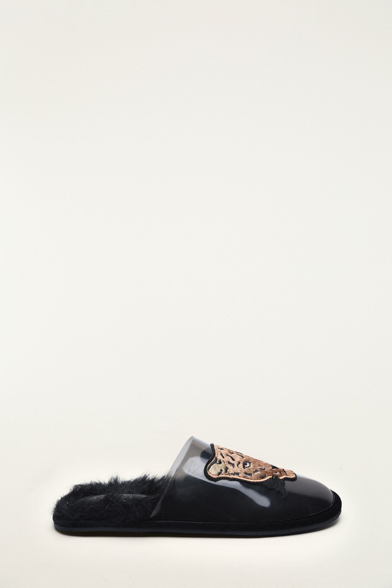 FARM Rio model wearing the Crystal Fluff Hotel Slipper