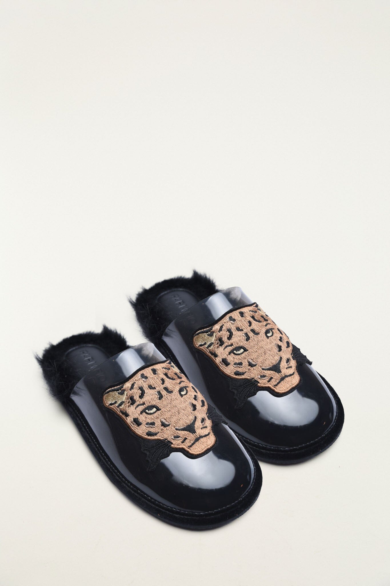 FARM Rio model wearing the Crystal Fluff Hotel Slipper