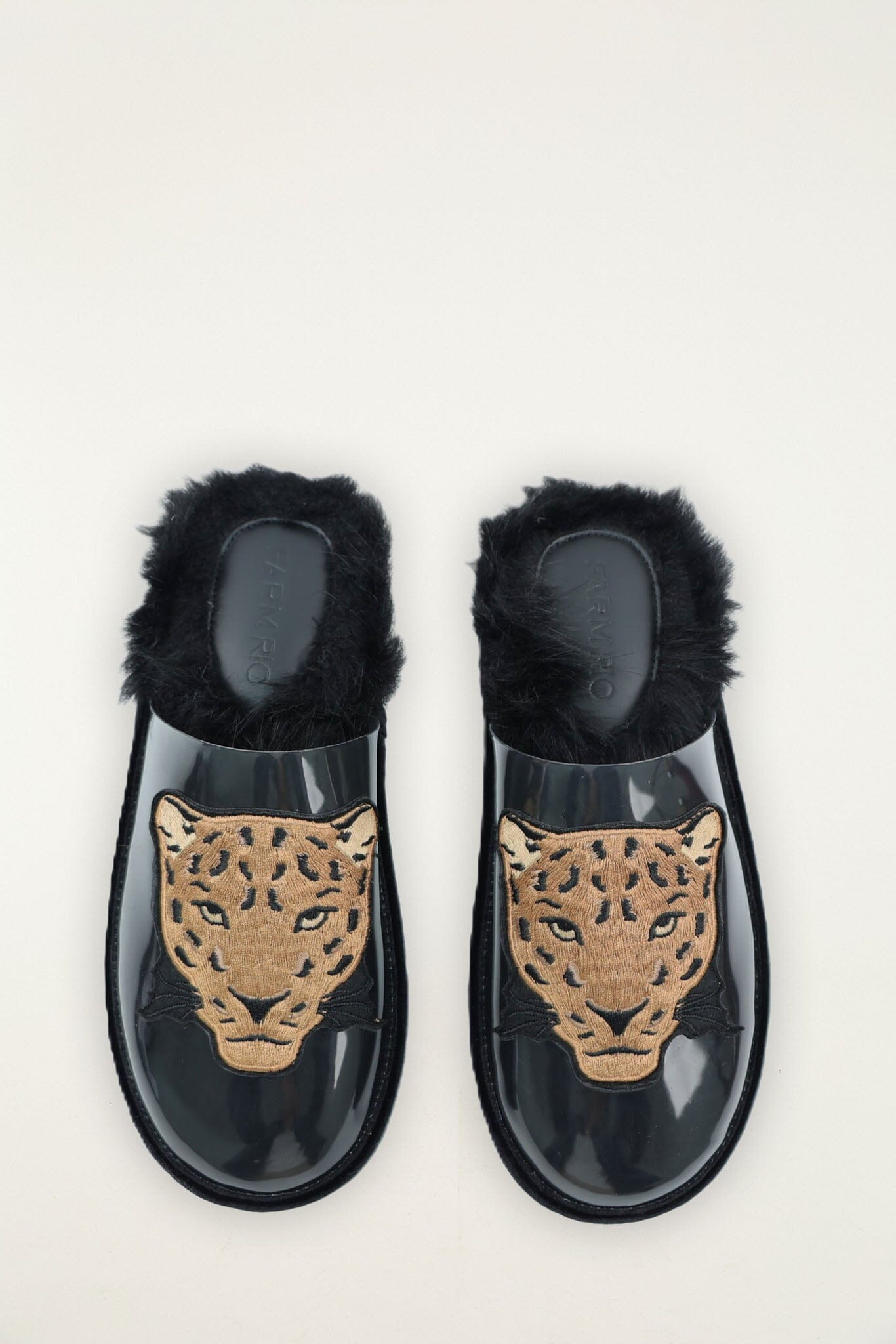 FARM Rio model wearing the Crystal Fluff Hotel Slipper